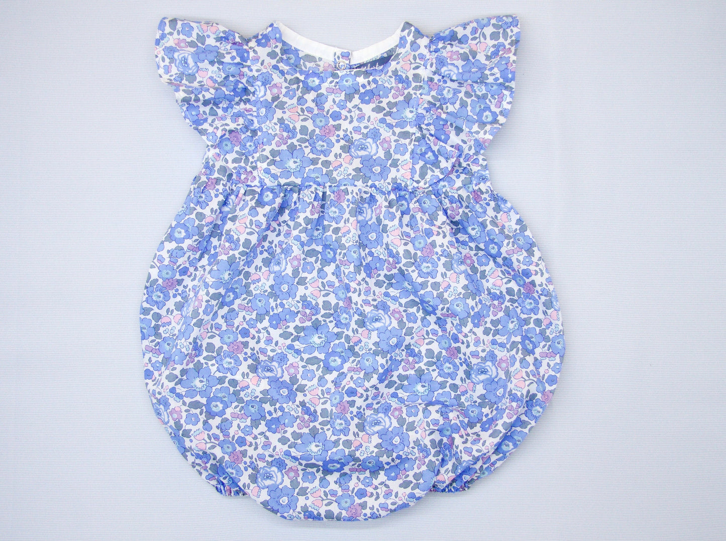 Ruffle Baby Girl Bubble Romper - Liberty of London Floral Print baby romper - First Birthday Gift - Christening Outfit - New Born gift