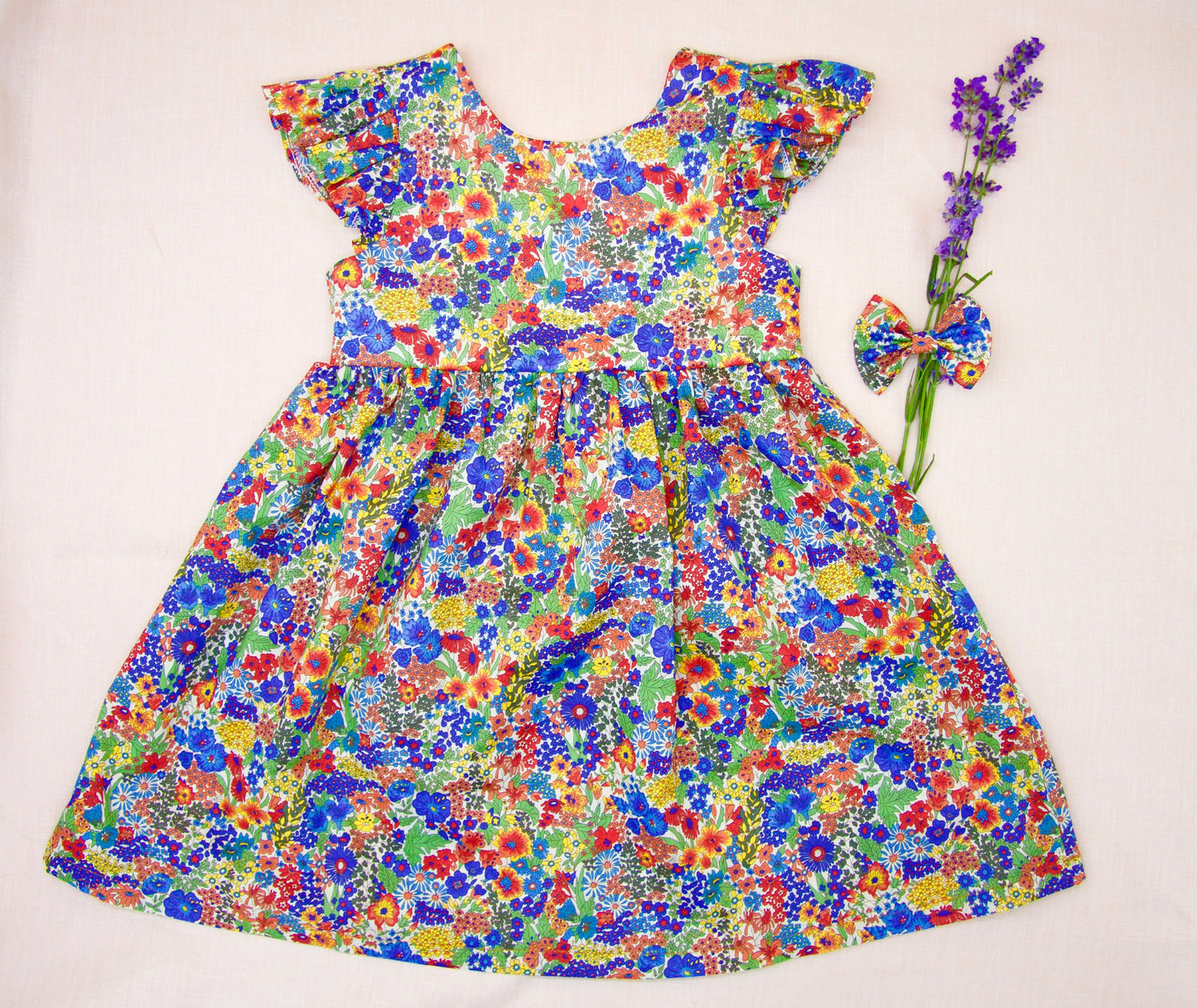 Liberty Baby Girl Dress - Liberty of London Dress - Floral Print Baby Girl Dress - Ruffle Sleeveless Summer Girl Dress - Ditsy Flower Dress