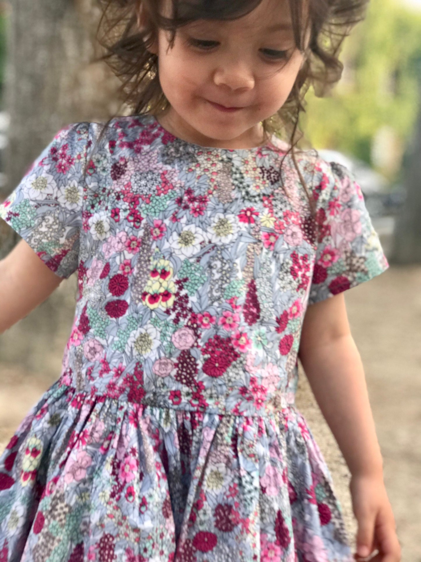 Liberty London dress - Floral Print Girl Dress - short sleeve dress - Liberty Ciara - Liberty London Fabric - Liberty Print