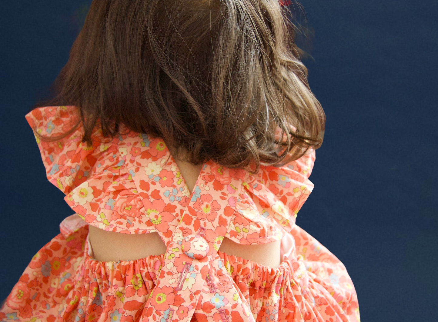Liberty of London little girl dress organic cotton, floral animal print wedding baptism christening baby outfits first birthday long sleeves short sleeves, eastern thanksgiving halloween Christmas gift new born ruffle Peter Pan scalloped petal collar