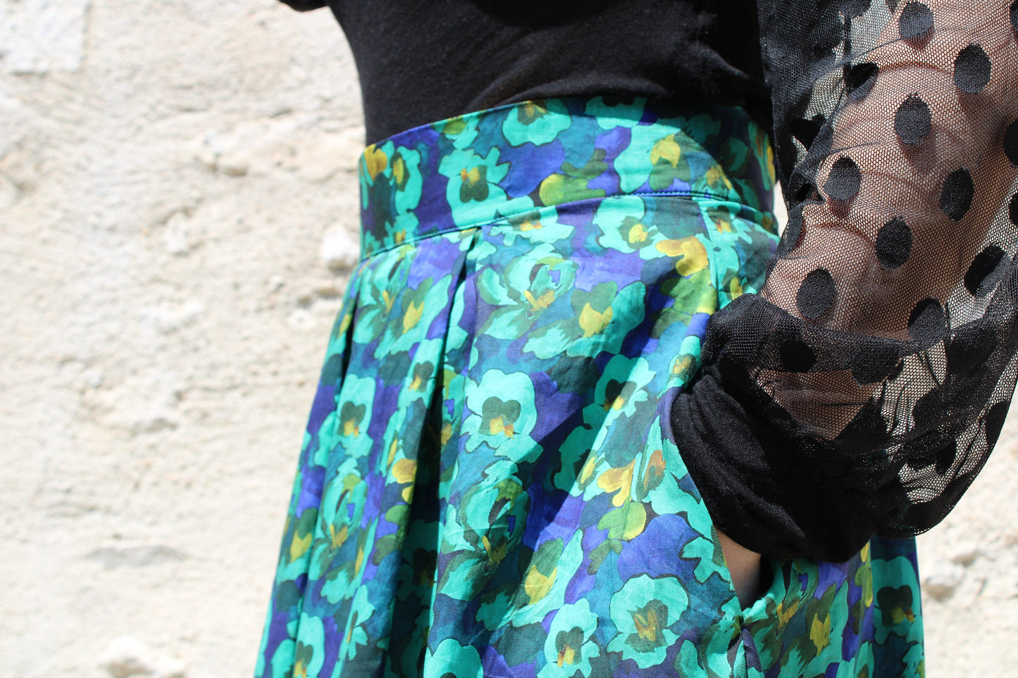 LIBERTY Plated Midi Skirt - Liberty of London Floral Print Fabric - Floral Midi Skirt - Liberty Cotton Tana Lawn - Liberty London Skirt