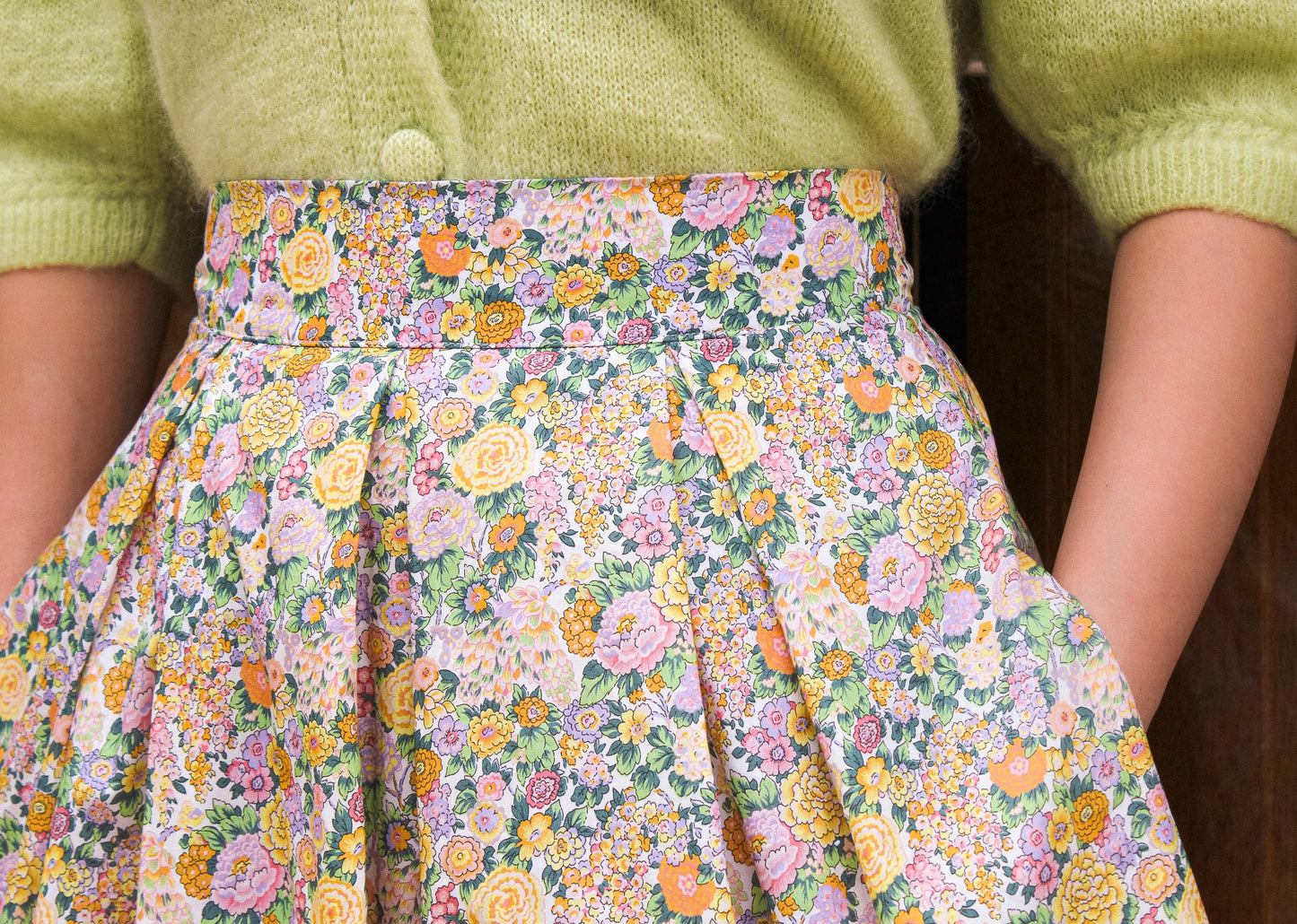 LIBERTY Plated Midi Skirt - Liberty of London Floral Print Fabric - Floral Midi Skirt - Liberty Cotton Tana Lawn - Liberty London Skirt