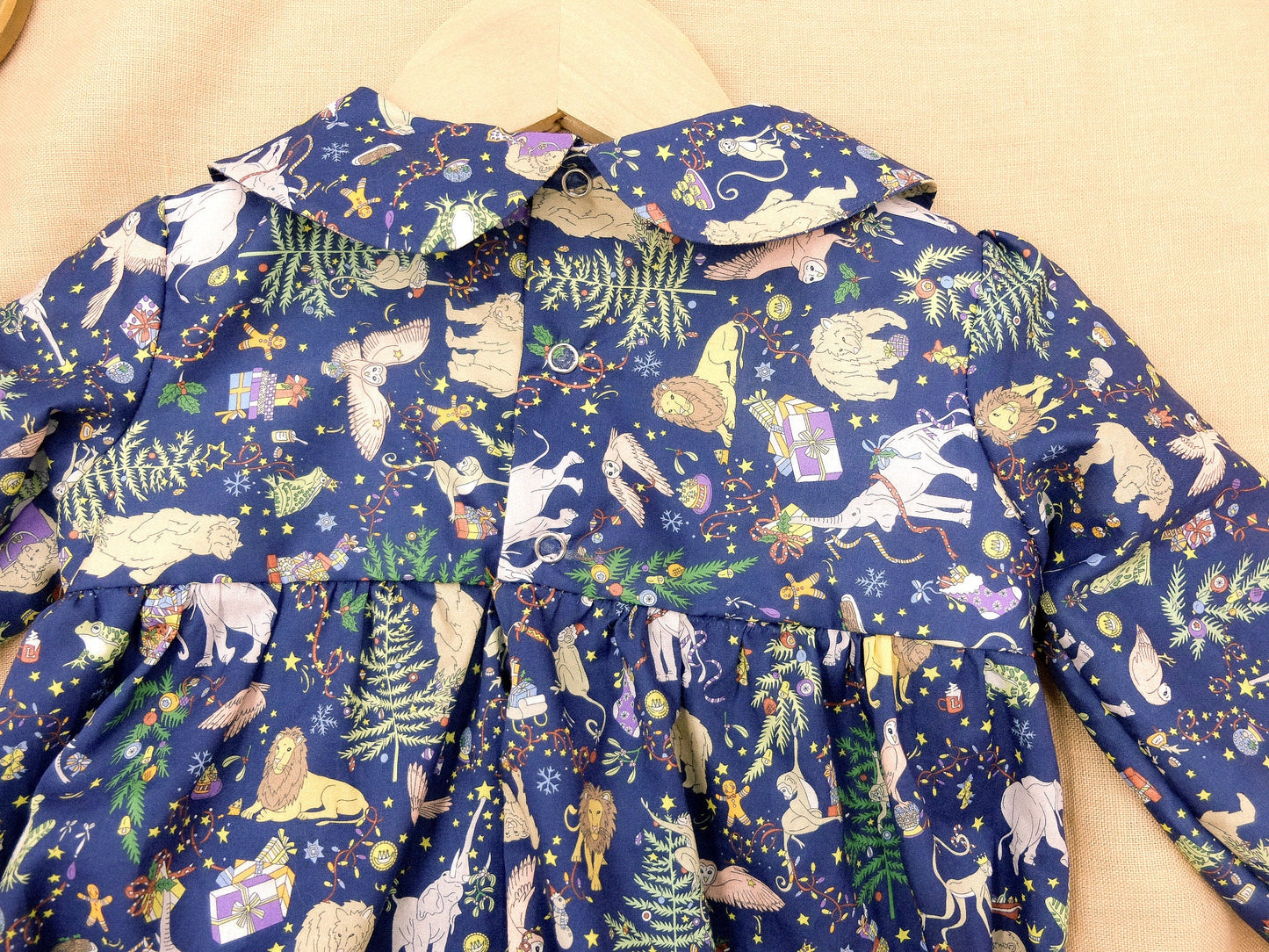 CHRISTMAS Baby Bubble Romper - Liberty of London Baby Playsuit - Long Sleeves baby Romper - Christmas gift - Liberty of London Tana Lawn