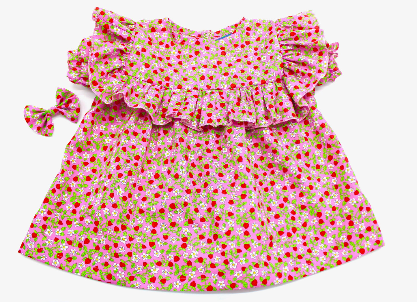 Ruffle Puffy Short Sleeves Girl Blouse - Liberty of London Floral Print Fabric - Summer Baby Girl Top - Ditsy Flower Girl Blouse