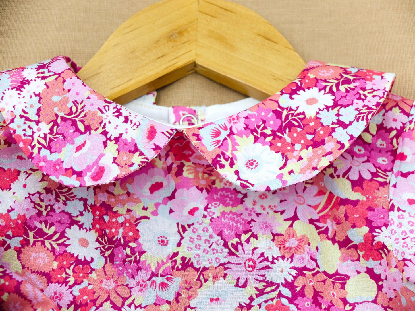 Peter Pan Collar Little Girl Blouse - Liberty Of London Floral Print Fabric - Long Sleeves Girl Blouse - Botanical Ditsy Flower Baby Blouse