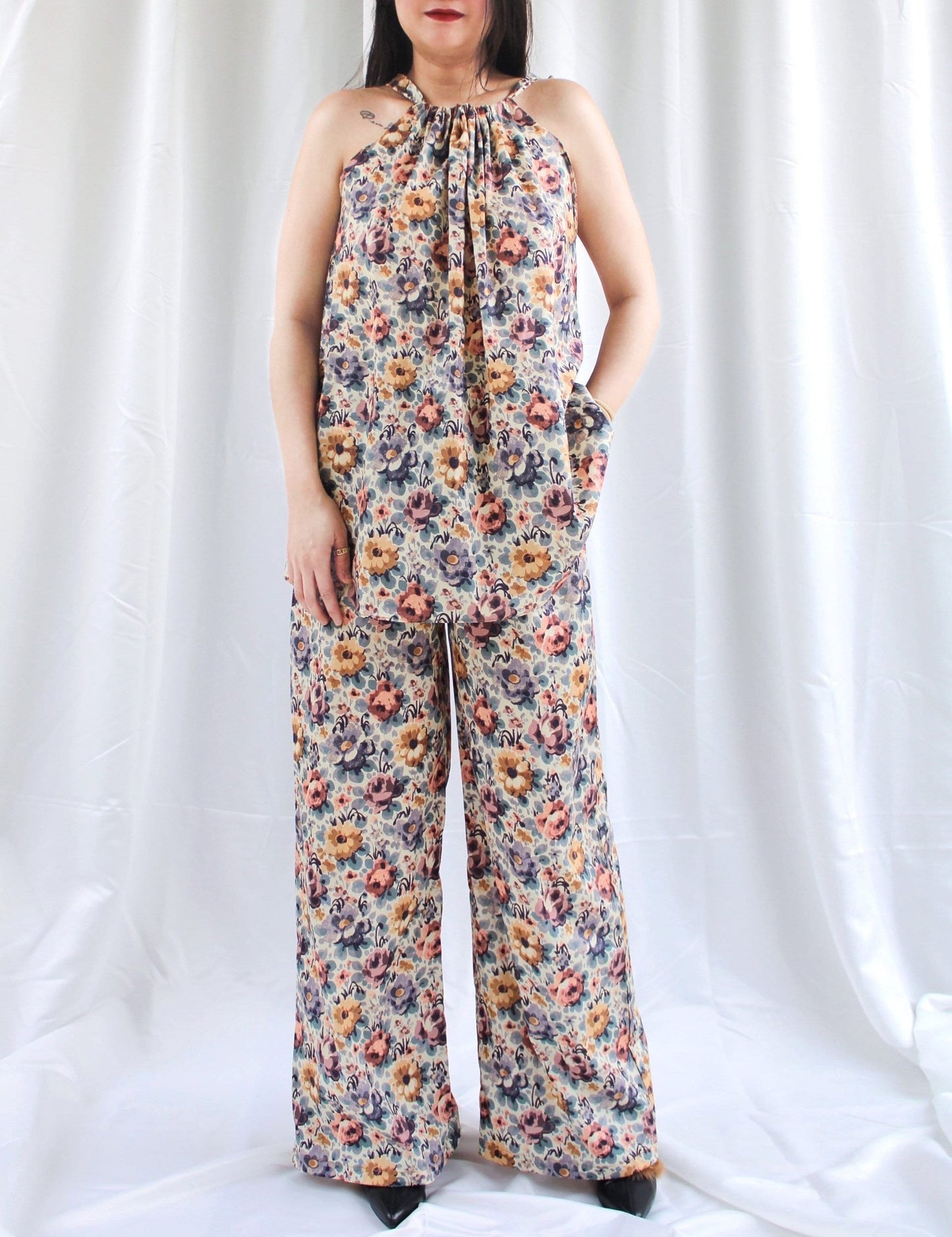 SAMPLE SALE Liberty London women smock summer top floral print blouse cotton silky tana lawn silky cotton tana lawn