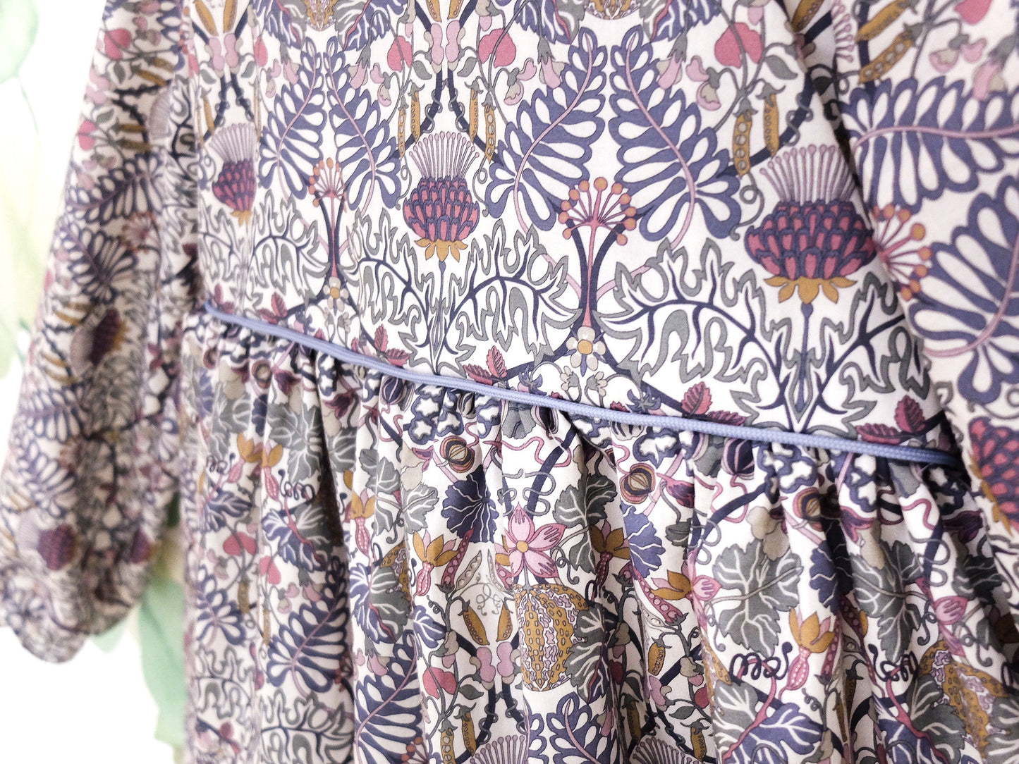 Long Sleeve Ruffle Collar Dress - Liberty of London Floral Print Girl Dress - Liberty Print Fabric - Back to School - First Birthday dress
