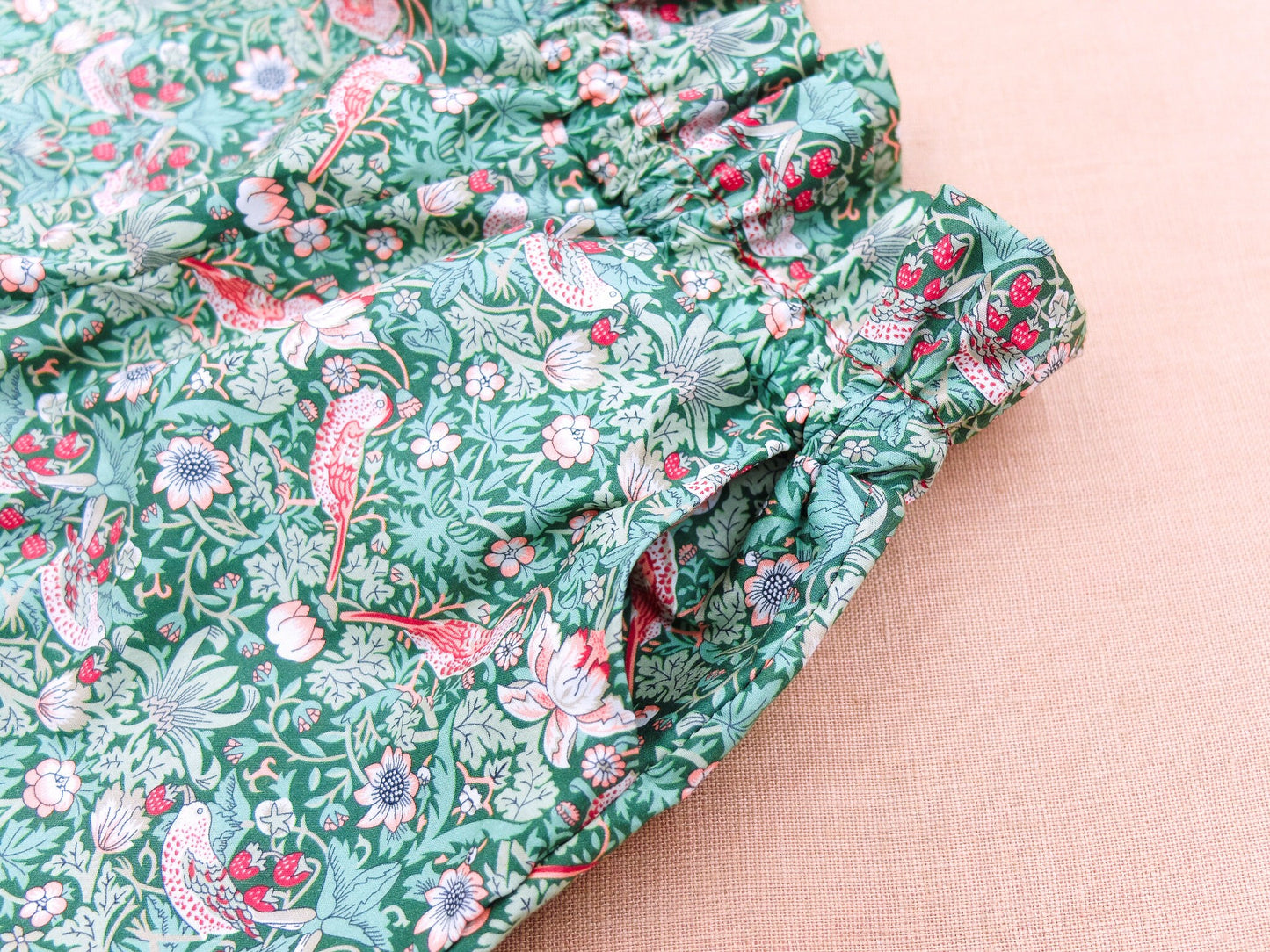 Liberty of London pants - Ruffle Waist Cotton Pants - Floral Print trousers - Children Pants with Pockets - Baby Girl Cotton Tana Lawn Pants