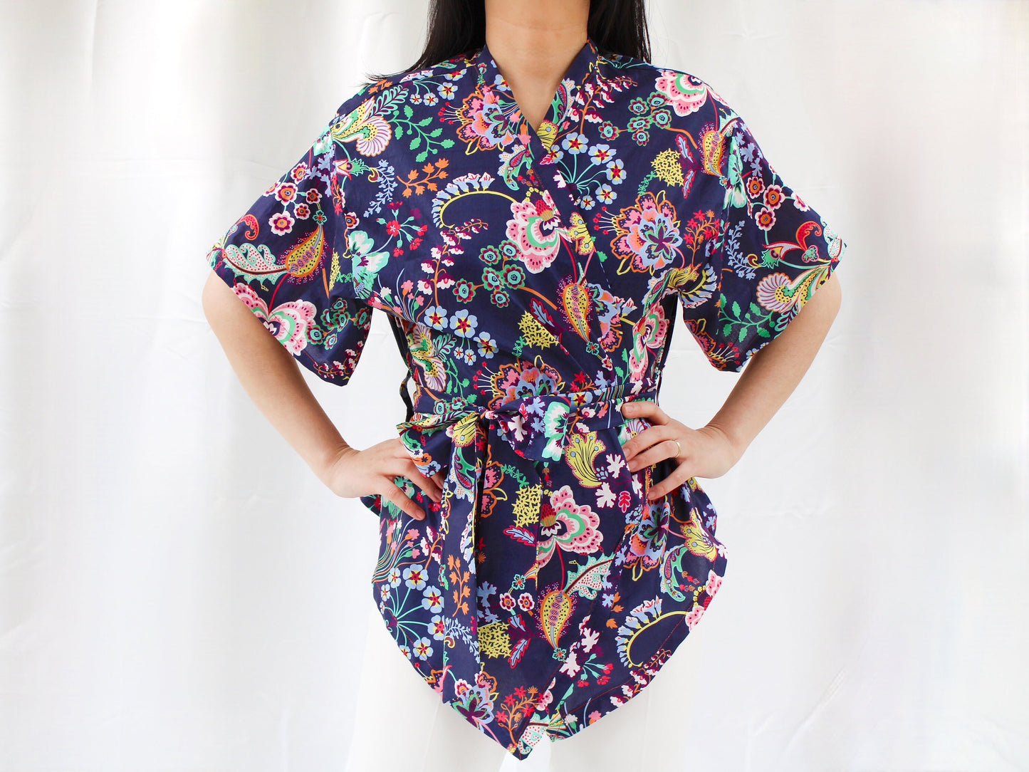SAMPLE SALE Liberty London women kimono blouse - oversized blouse floral print - cotton silky tana lawn silky cotton tana lawn