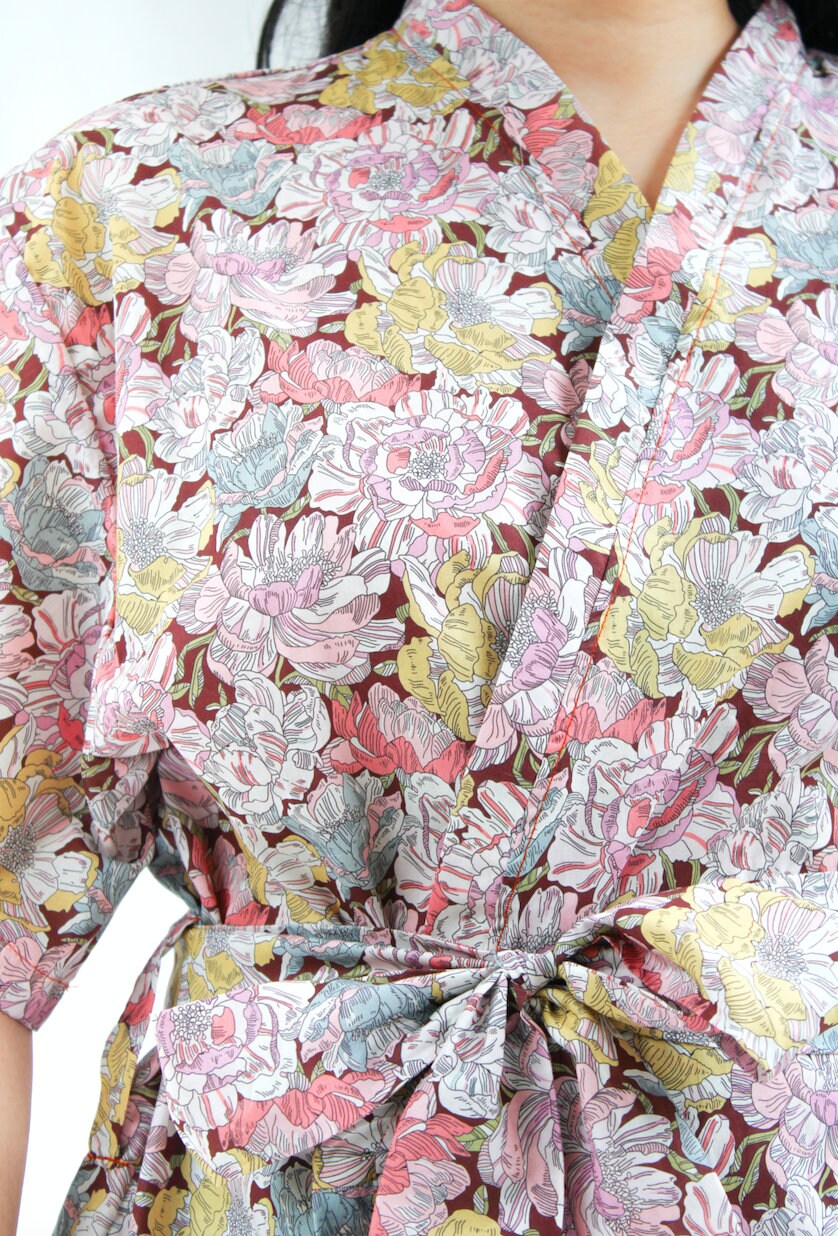 SAMPLE SALE Liberty London women kimono blouse - oversized blouse floral print - cotton silky tana lawn silky cotton tana lawn