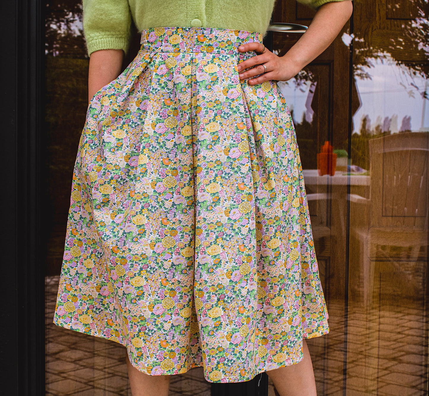 LIBERTY Plated Midi Skirt - Liberty of London Floral Print Fabric - Floral Midi Skirt - Liberty Cotton Tana Lawn - Liberty London Skirt