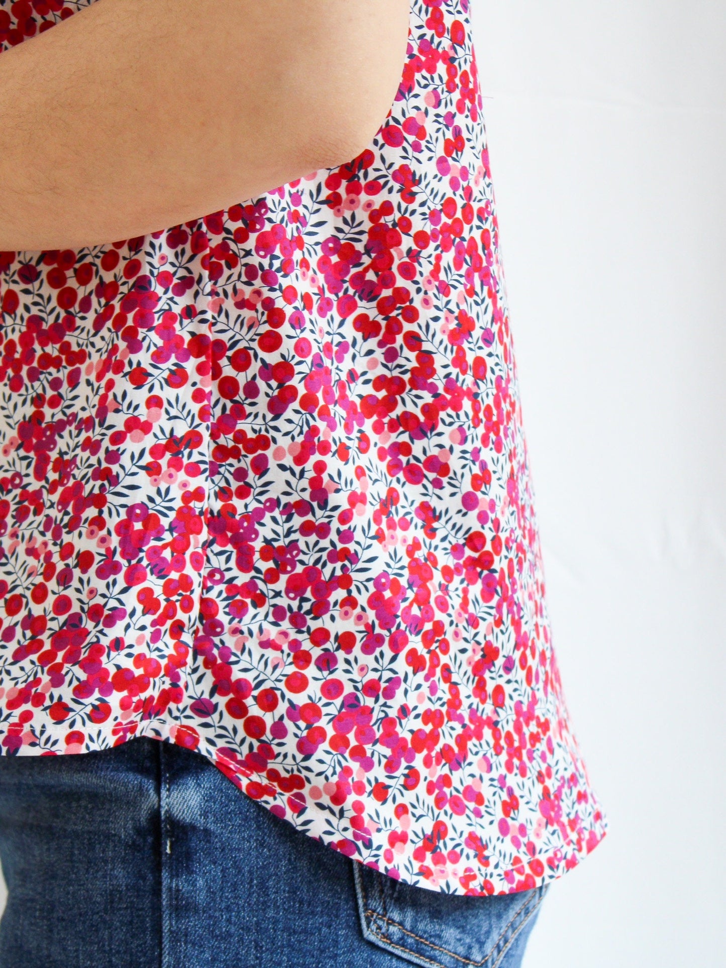 SAMPLE SALE - Liberty London Floral Blouse | Womens Collar Blouse | Floral Tank Top | Sleeveless Blouse | Flower Print Cotton Blouse