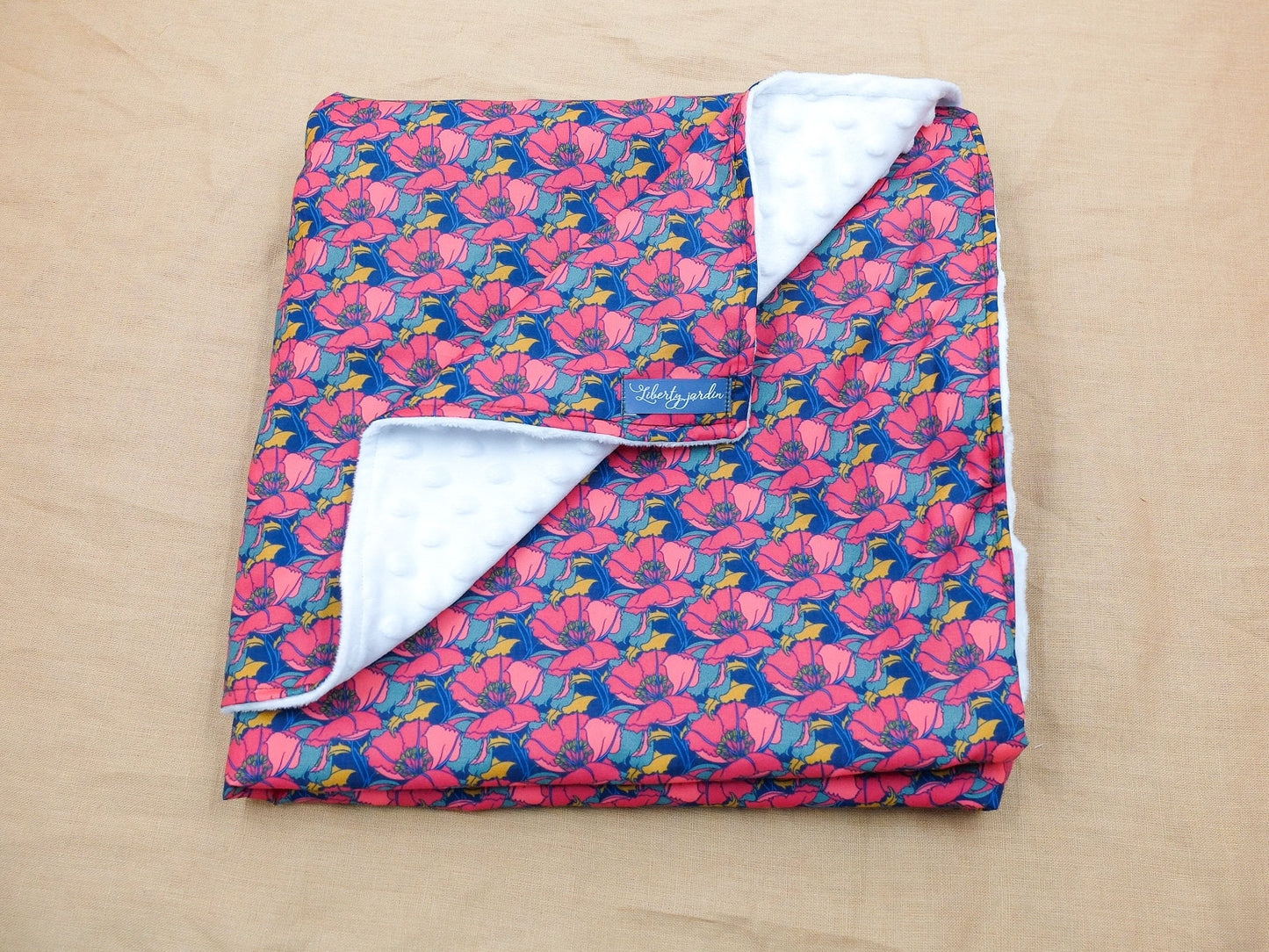 Minky Baby Blanket - Liberty of London Floral Print Nursery Blanket - Swaddle Blanket