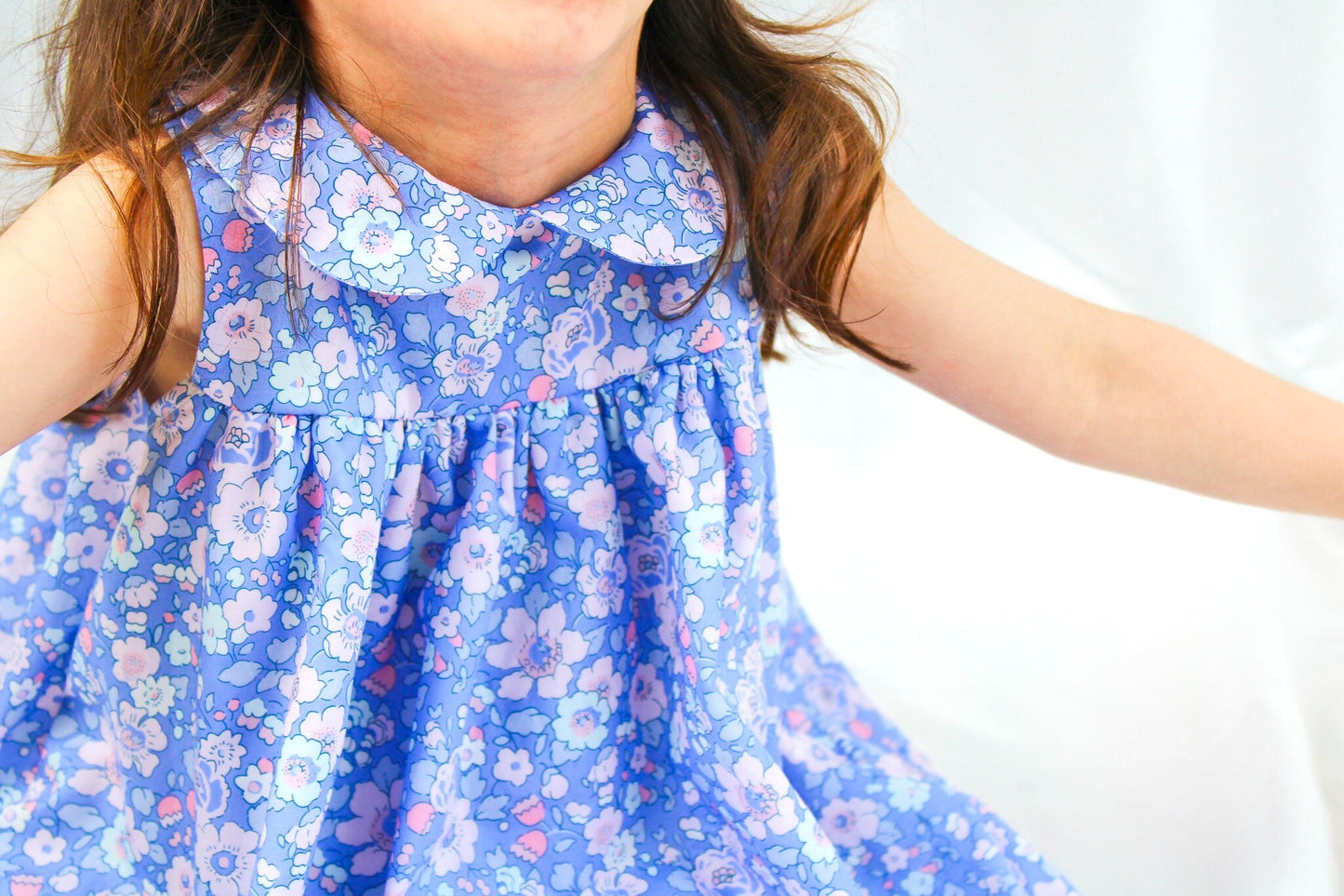 Peter Pan Collar Girl Dress - Liberty of London Floral Print dress - Christening Baby Girl Dress - First Birthday Dress - Cotton Tana Lawn