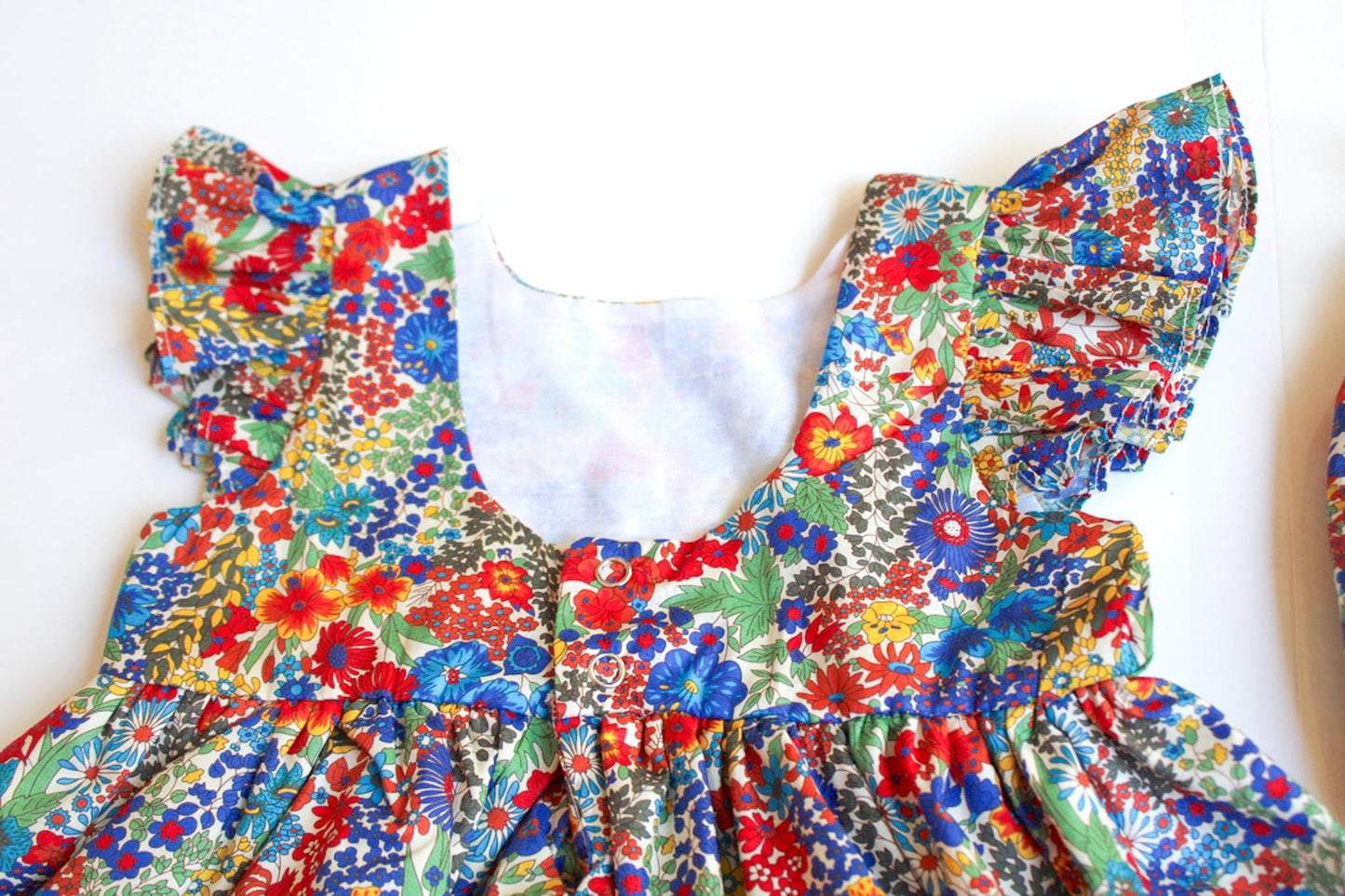 SET Top and bloomer for baby girl - Liberty of London Floral Print Fabric - Ruffle Cotton Flower Blouse - Liberty Print Floral Bloomer