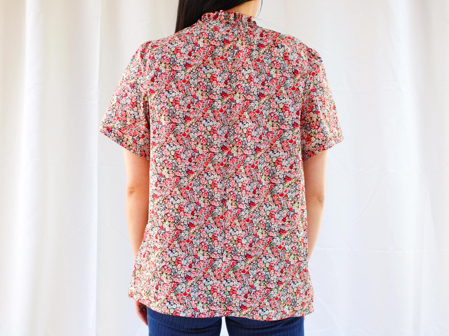Liberty of London Woman Ruffle Collar Top With Short Sleeve