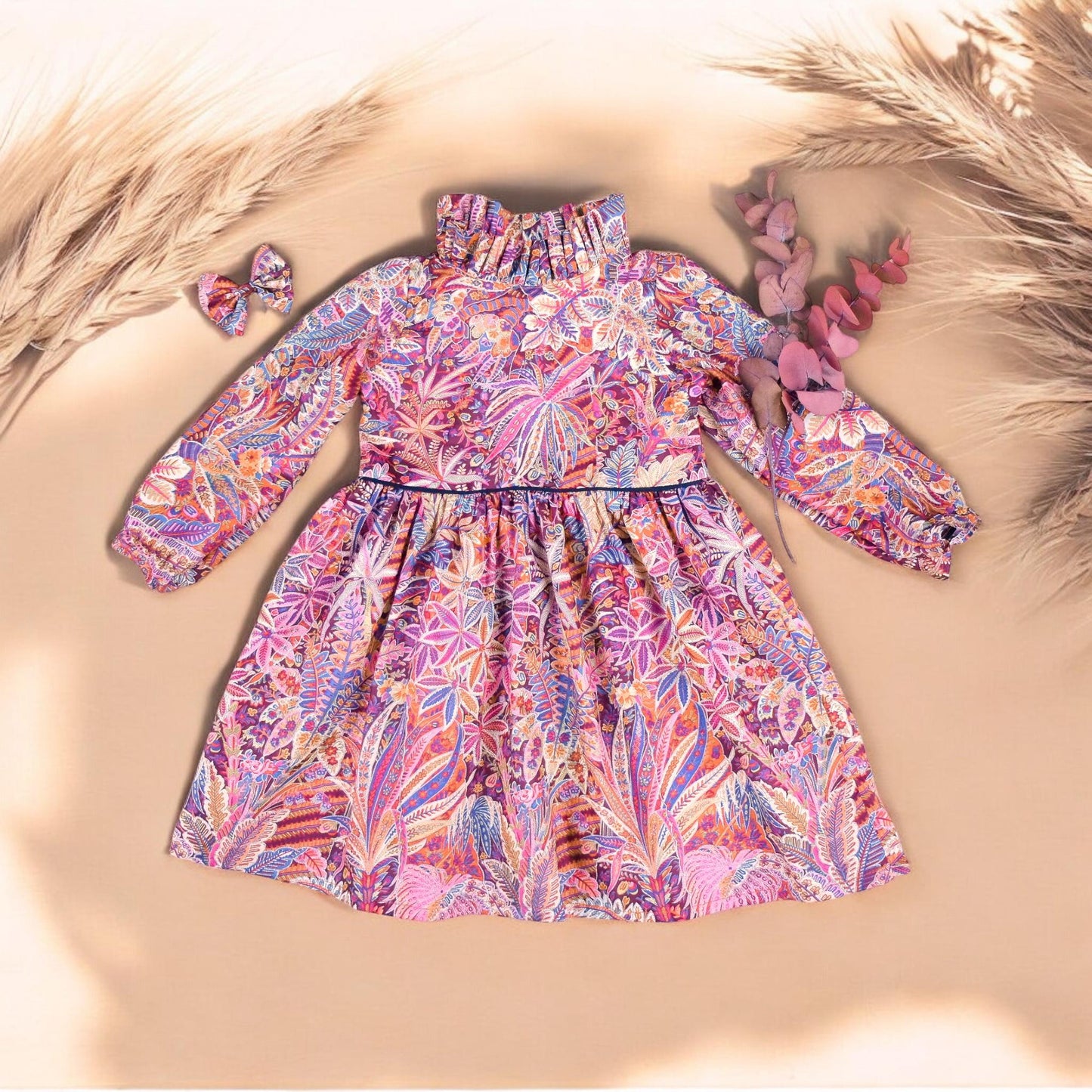 Liberty of London Girl Dress Long Sleeves With Ruffle Collar