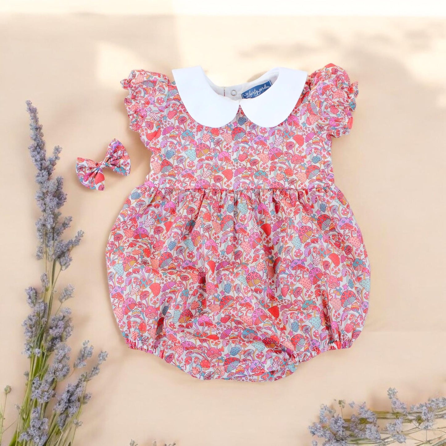 Liberty Baby Romper, Liberty Baby Bubble, Liberty of London, Liberty Print Fabric, Liberty Floral Print, Peter Pan Collar, First Birthday