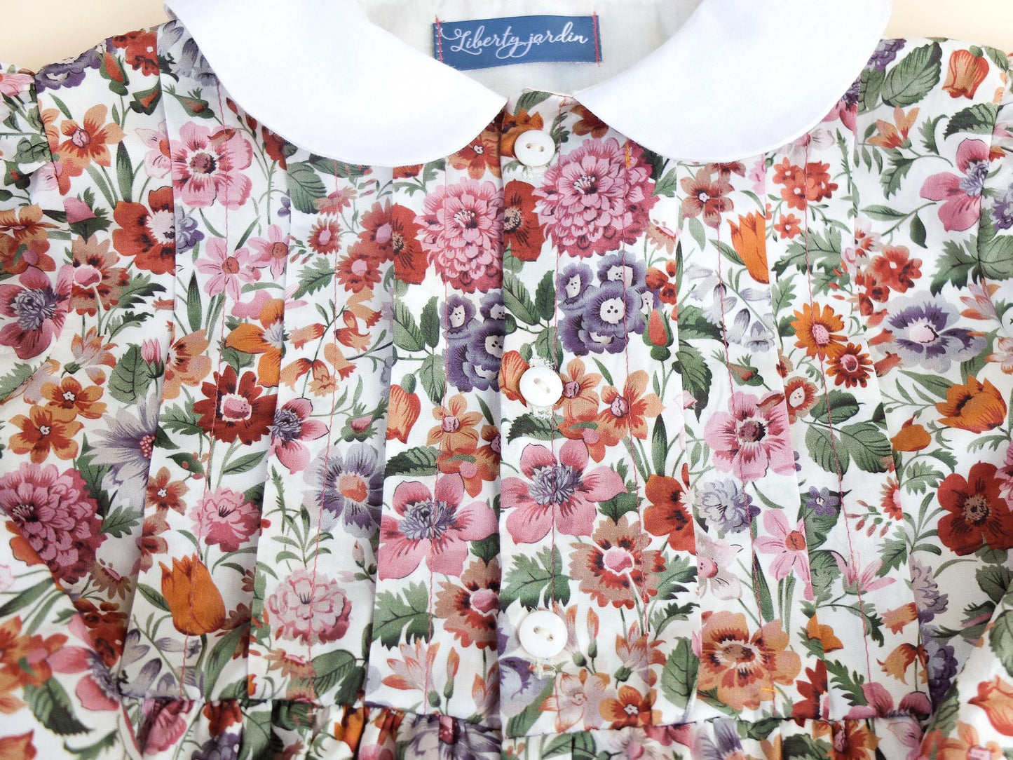 Liberty of London dress With Peter Pan Collar and Long Sleeves