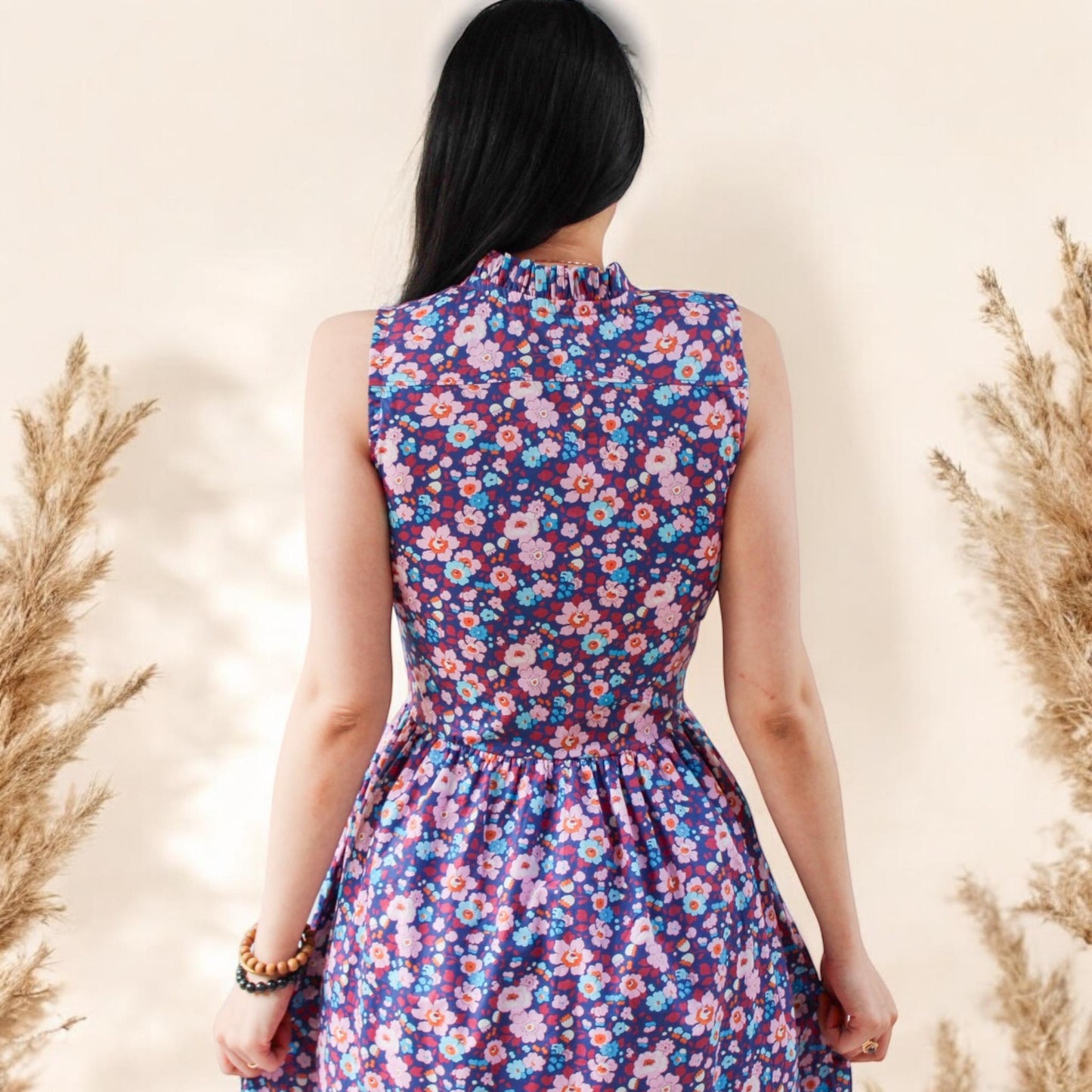 SAMPLE SALE - Liberty of London Dress, Liberty Print Fabric, Sleeveless Dress, Ruffle Collar Dress, Liberty Sun Dress, Ditsy Floral Print