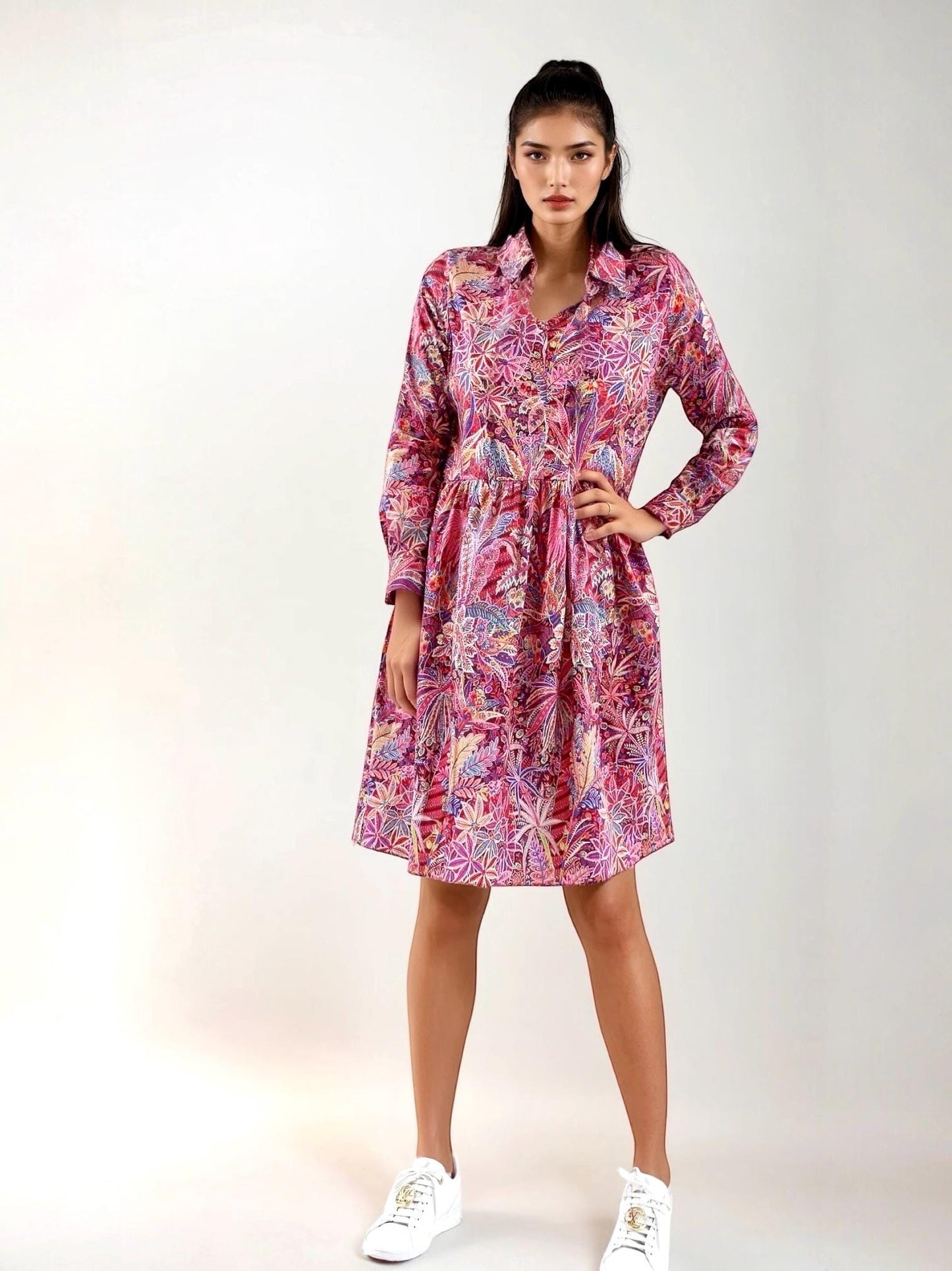 LIBERTY Shirt Dress, Long Sleeve Dress, Button Through Dress, Liberty Clothing, Floral Print Dress, Mid Length Dress, Liberty Of London