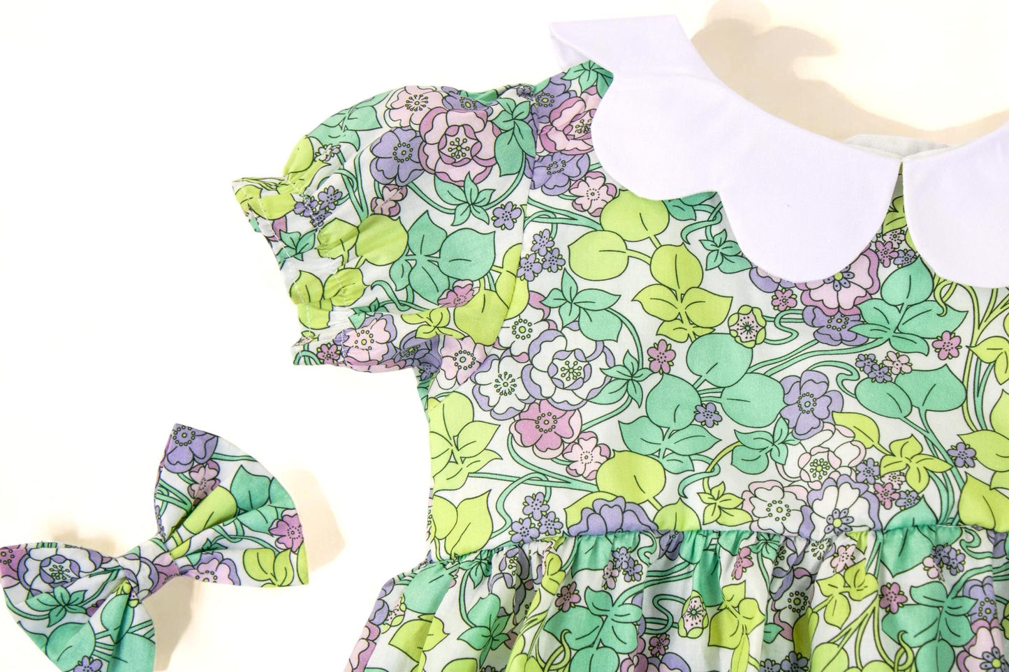 Liberty Bubble Romper, Liberty Baby Clothing, Scalloped Collar Romper, Baby Bubble Romper, Liberty Print Romper, Floral Print Baby Bubble