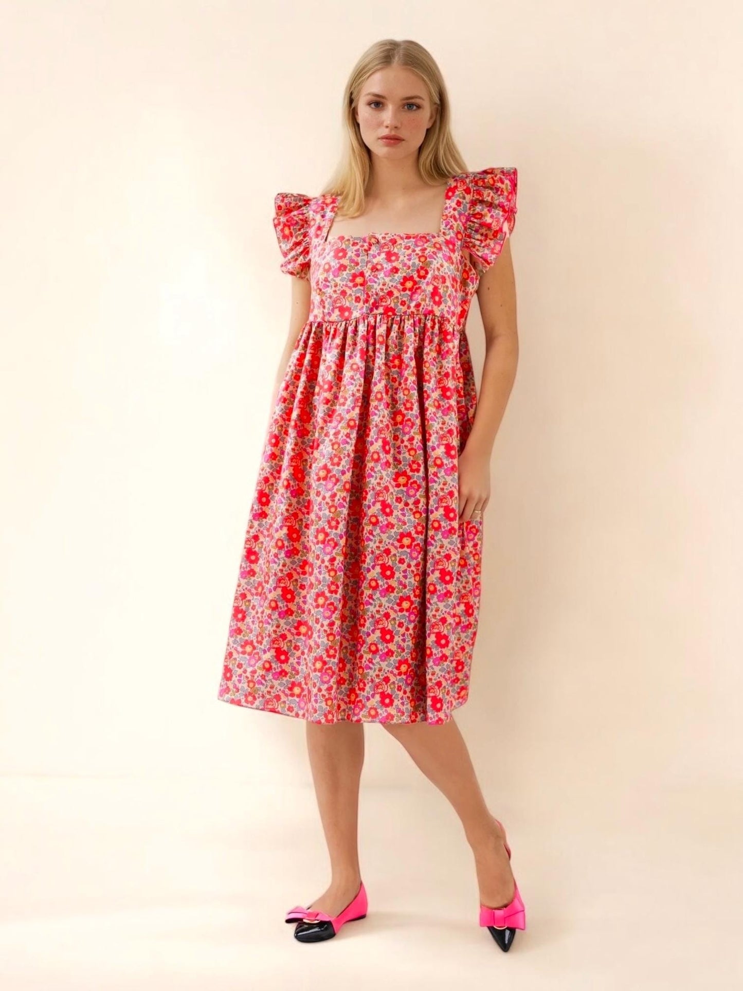 LIBERTY Smock Dress, Liberty Print Dress, Pretty Ditsy Dress, Summer Sun Dress, Square Neck Dress, Sleeveless Dress, Liberty London Clothing