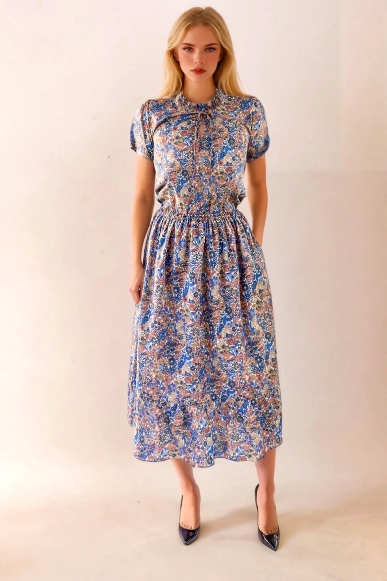 Liberty London Skirt, Liberty Midi Skirt, Tiered Midi Skirt, Liberty Print Fabric, Liberty Floral Print, Liberty Clothing, Liberty of London
