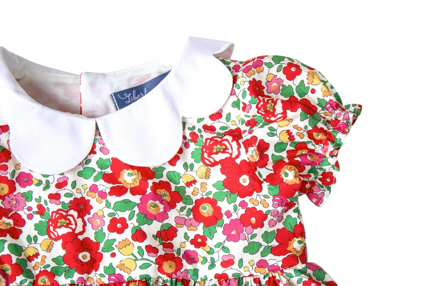 Liberty Bubble Romper, Liberty Baby Clothing, Scalloped Collar Romper, Baby Bubble Romper, Liberty Print Romper, Floral Print Baby Bubble