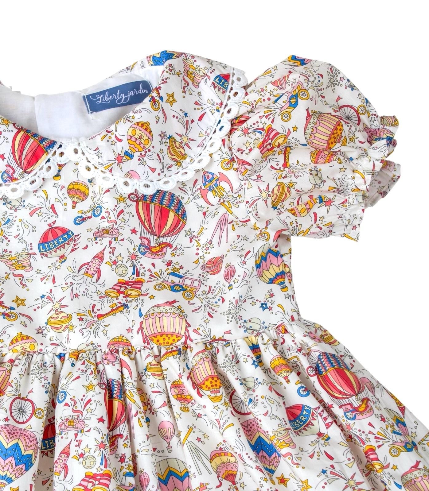Liberty London Dress, Floral Print dress , Peter Pan Collar Dress, Christening Baby Dress, First Birthday Dress, Liberty Print Fabric Dress