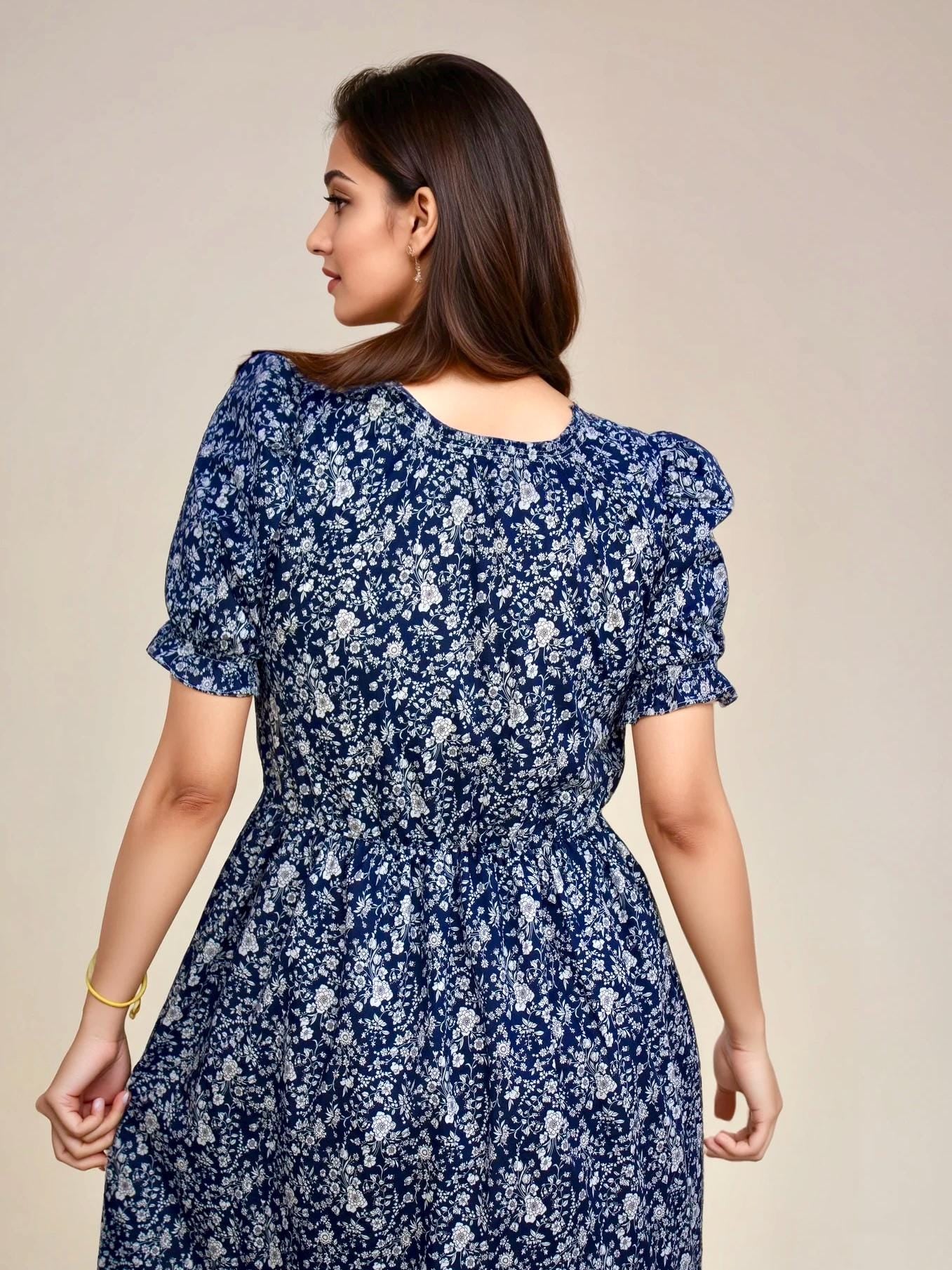 V Neck Dress, Liberty of London Dress, Short Sleeve Dress, Floral Print Dress, Liberty Print Fabric, Liberty Clothing, Liberty Smock Dress