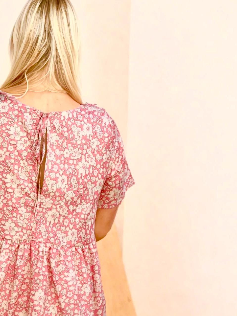 Liberty Woman Dress, Liberty Print Dress, Short Sleeve Dress, Scoop Neck Dress, Floral Midi Dress, Ditsy Flower Dress, Liberty of London