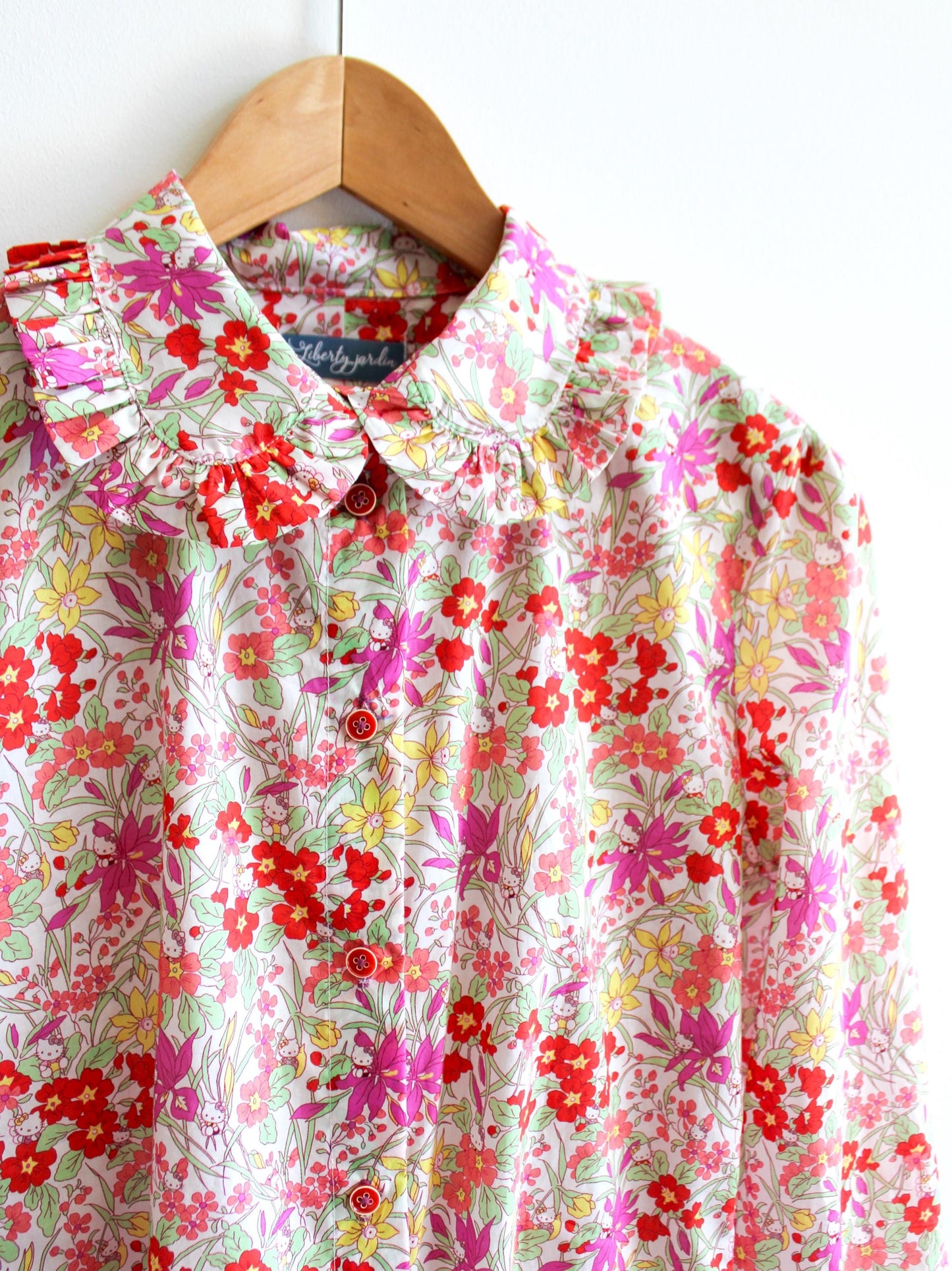 Liberty Dress Shirt, Liberty Print Blouse, Peter Pan Collar, Frill Edge Collar, Liberty London Shirt, Long Sleeve Shirt, Floral Print Shirt