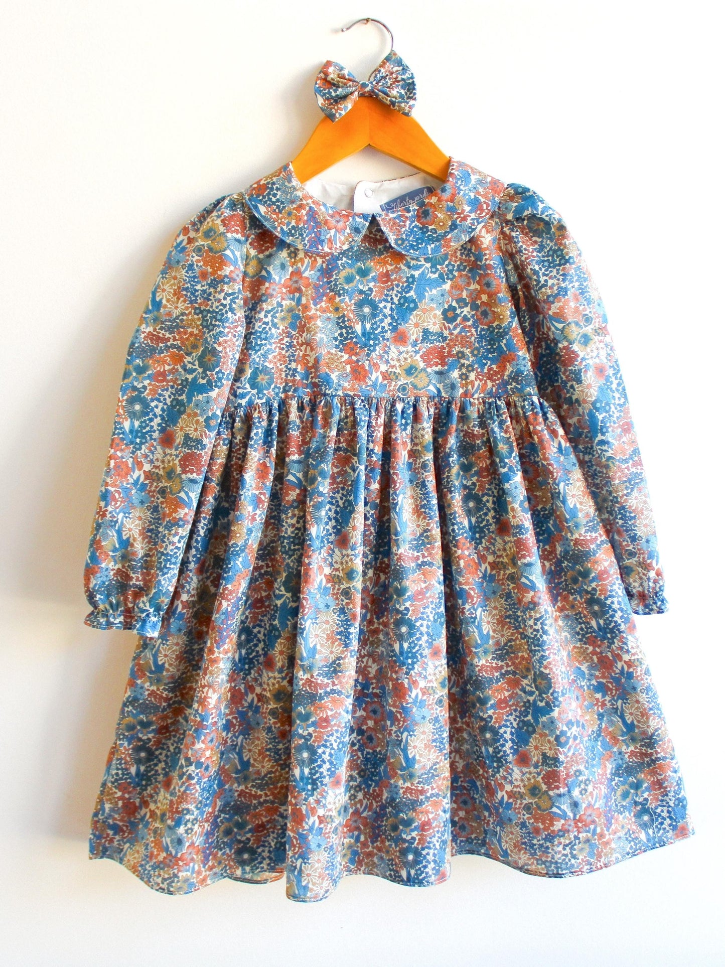 Liberty Print Dress, Peter Pan Collar, Long Sleeve Dress, Liberty of London, Liberty Print Dress, Back To School, Autumn Dress, Botanical