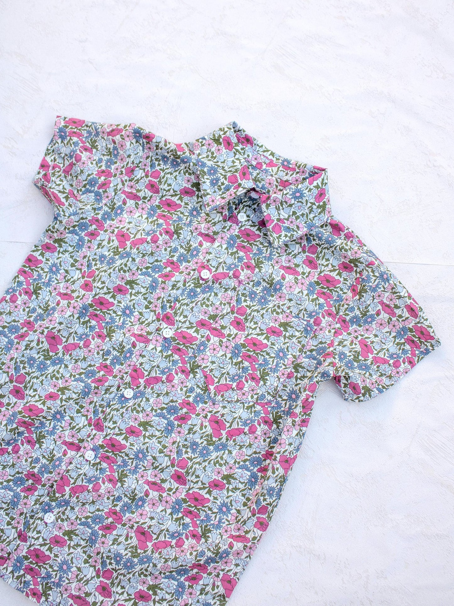 Liberty boy shirt, Liberty of London, Button Up Shirt, Floral Print shirt, Short Sleeve Shirt, Collared Boy Shirt, Back To School, Boy Shirt