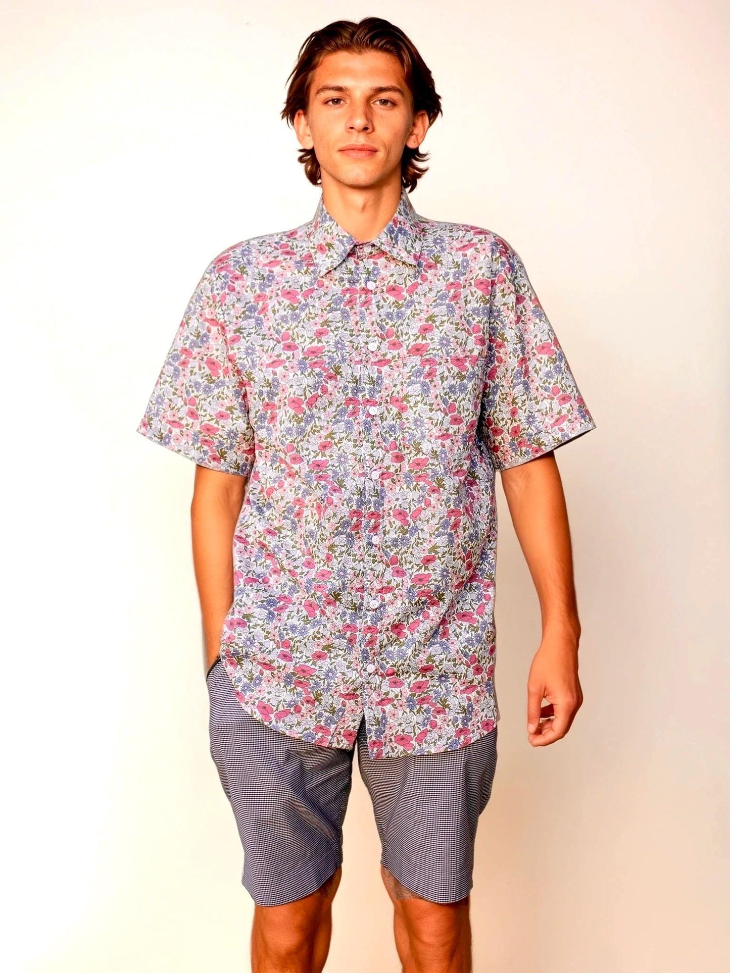 Liberty Men Shirt, Liberty of London, Men Button Up Shirt, Men Short Sleeve Shirt, Floral Men Shirt, Men Casual Shirt, Men Dress Shirt