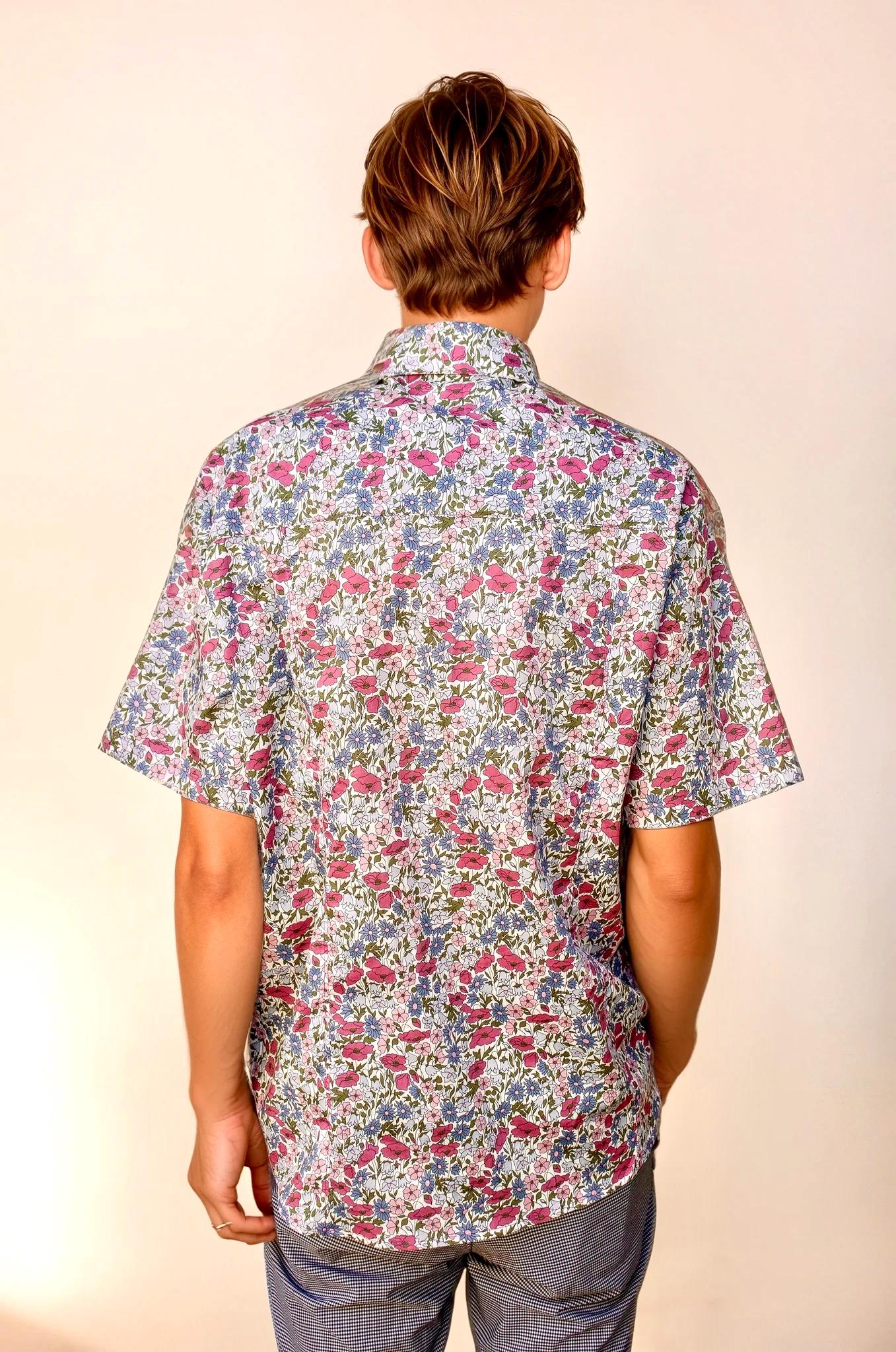 Liberty Men Shirt, Liberty of London, Men Button Up Shirt, Men Short Sleeve Shirt, Floral Men Shirt, Men Casual Shirt, Men Dress Shirt