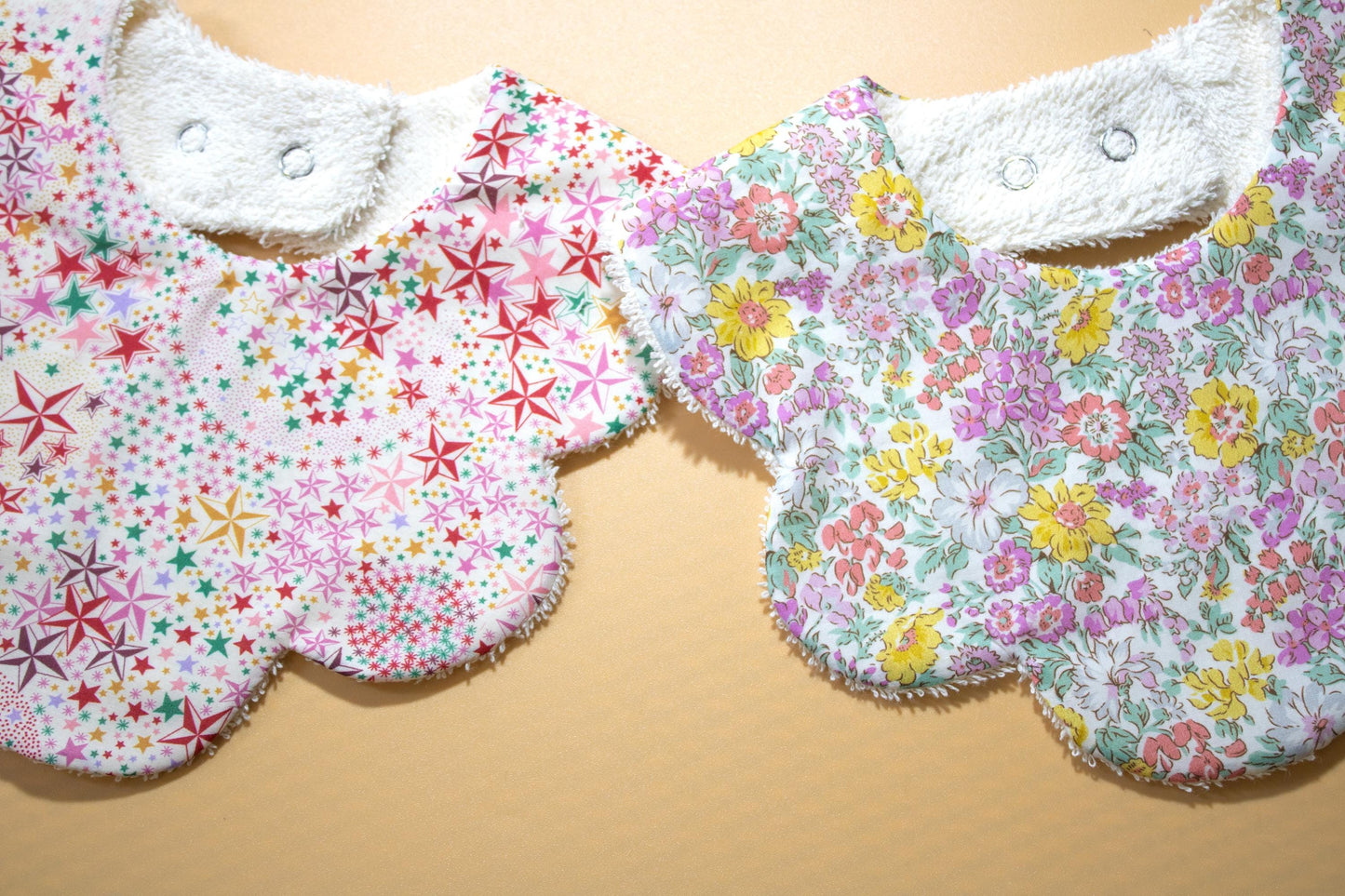 SET 2 Liberty of London Print Baby Scalloped Bibs
