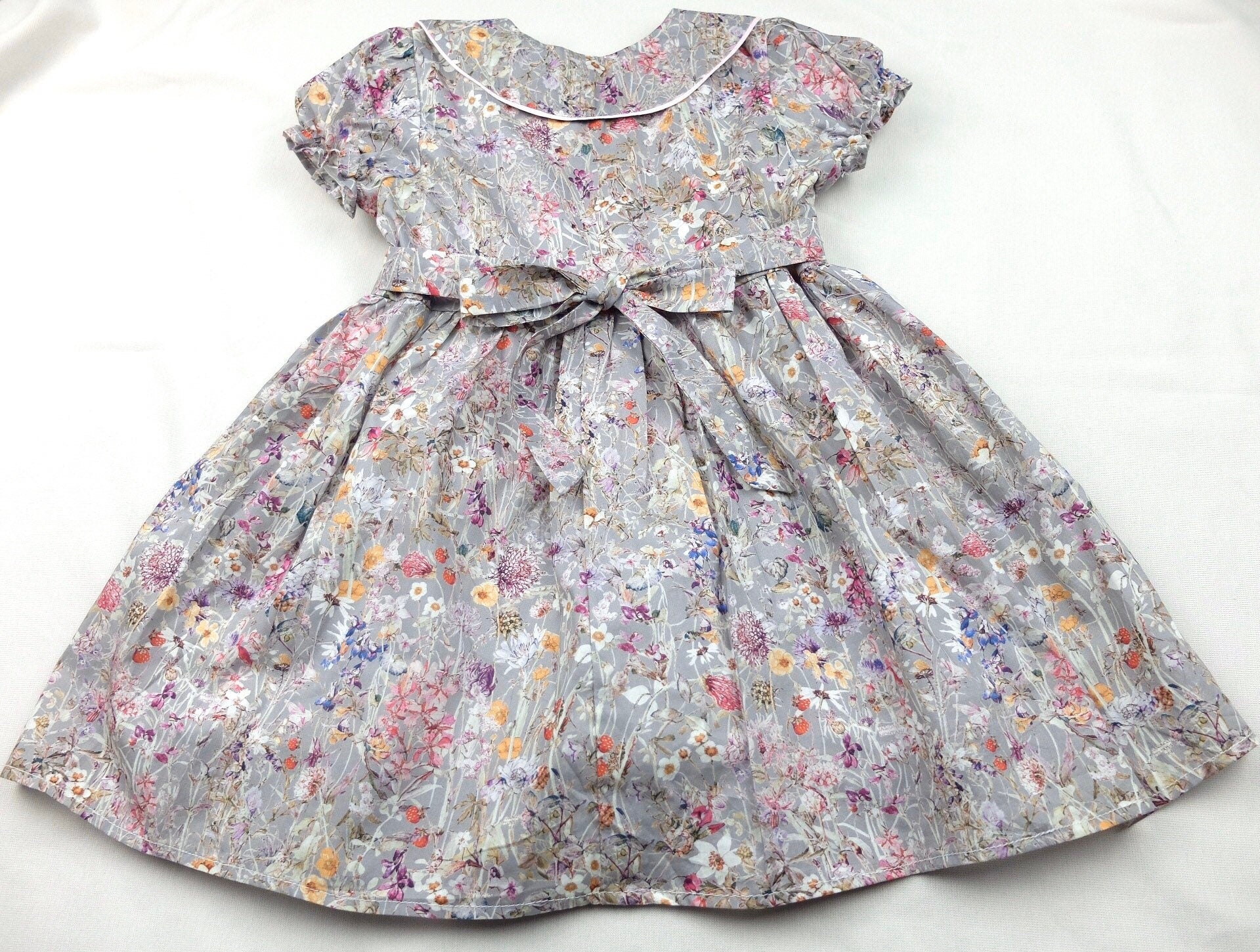 Peter Pan Collar Girl Dress - Liberty of London Floral Print dress - Christening Baby Girl Dress - First Birthday Dress - Cotton Tana Lawn