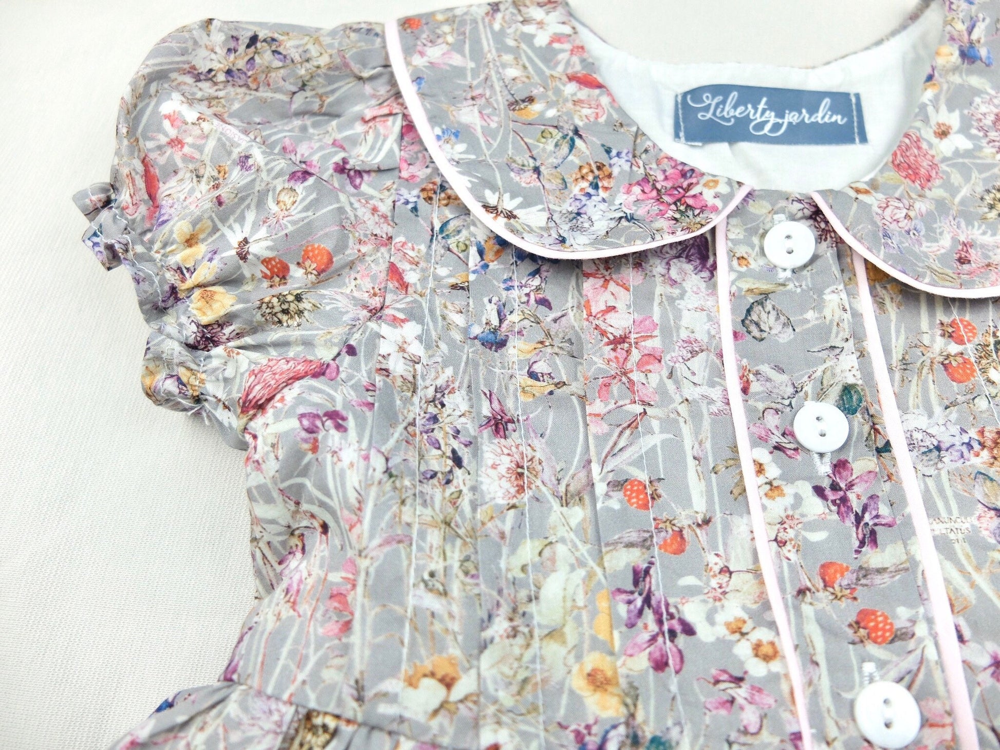 Peter Pan Collar Girl Dress - Liberty of London Floral Print dress - Christening Baby Girl Dress - First Birthday Dress - Cotton Tana Lawn