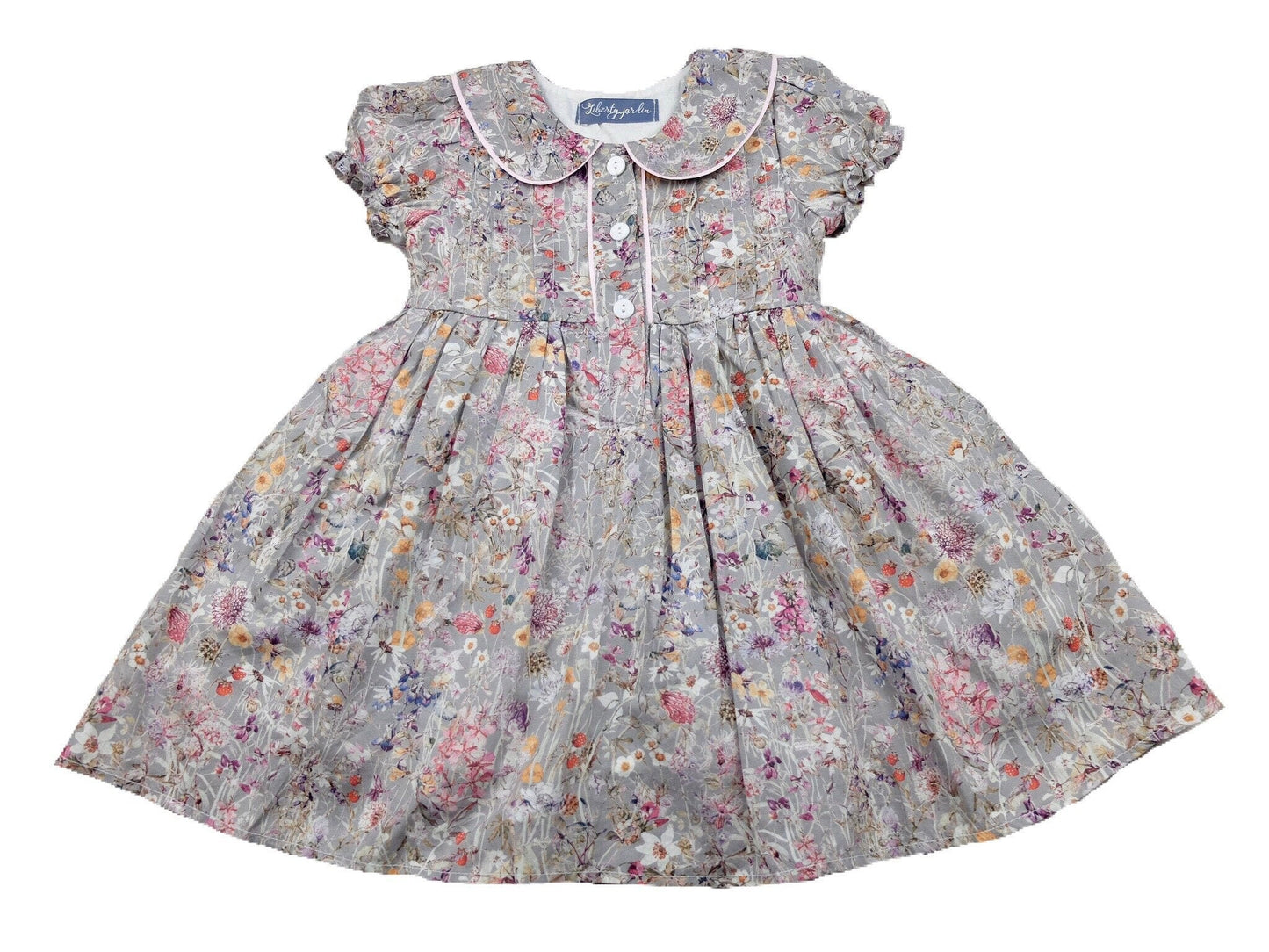 Peter Pan Collar Girl Dress - Liberty of London Floral Print dress - Christening Baby Girl Dress - First Birthday Dress - Cotton Tana Lawn