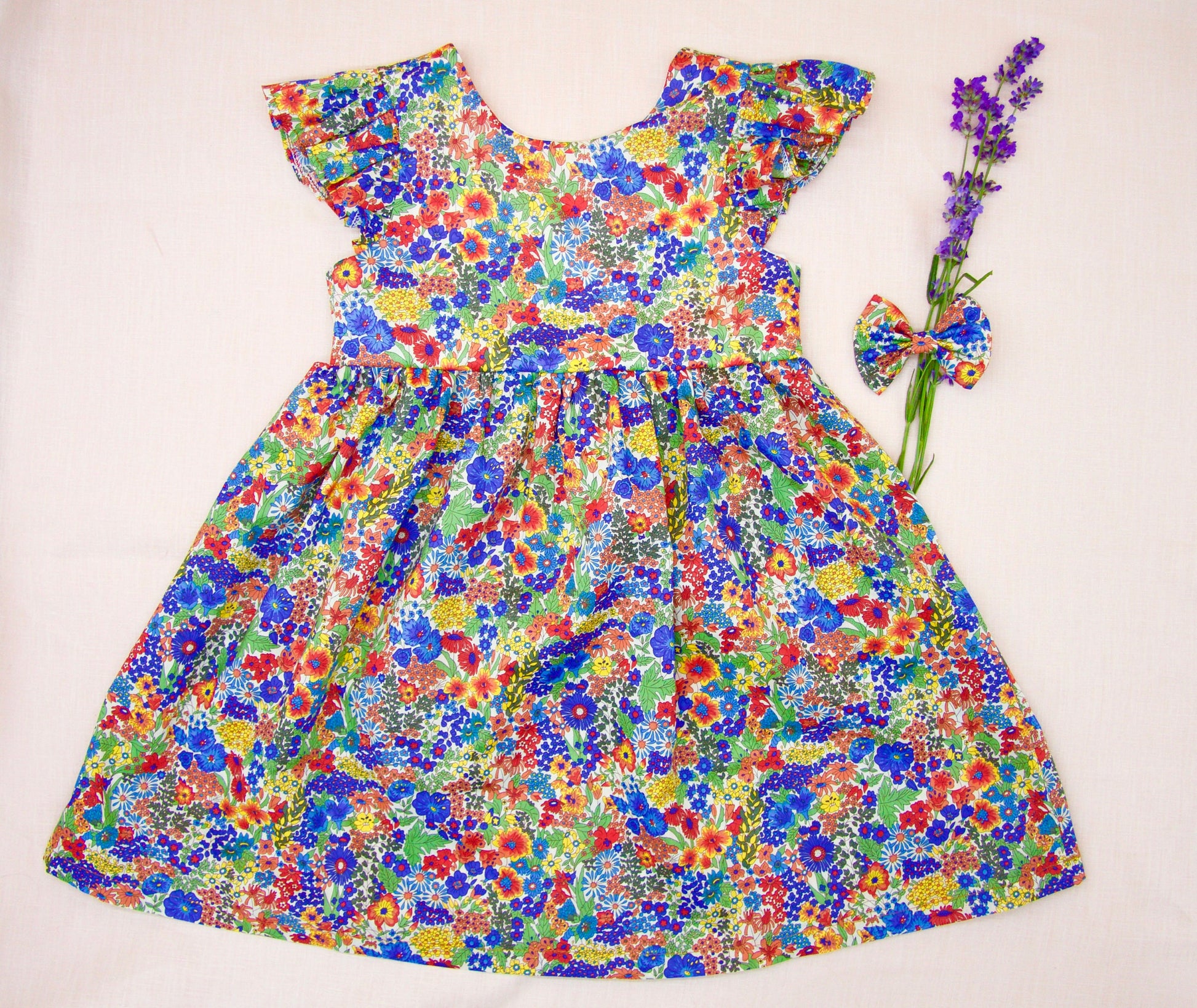 Liberty Baby Girl Dress - Liberty of London Dress - Floral Print Baby Girl Dress - Ruffle Sleeveless Summer Girl Dress - Ditsy Flower Dress