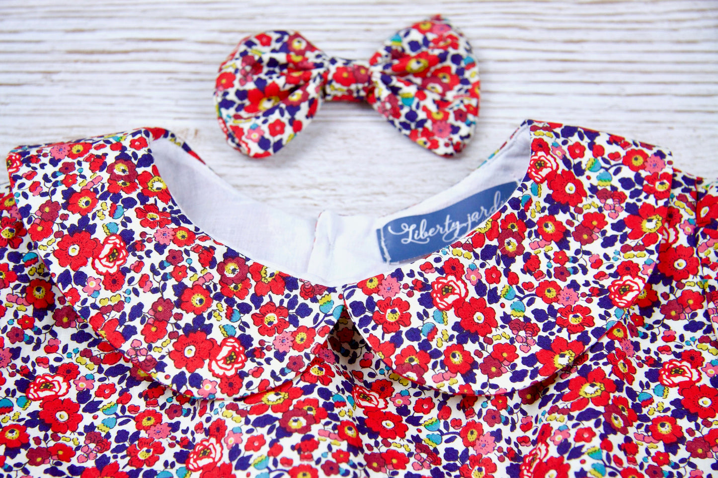 Peter Pan Collar Girl Dress - Liberty of London Floral Print dress - Christening Baby Girl Dress - First Birthday Dress - Cotton Tana Lawn