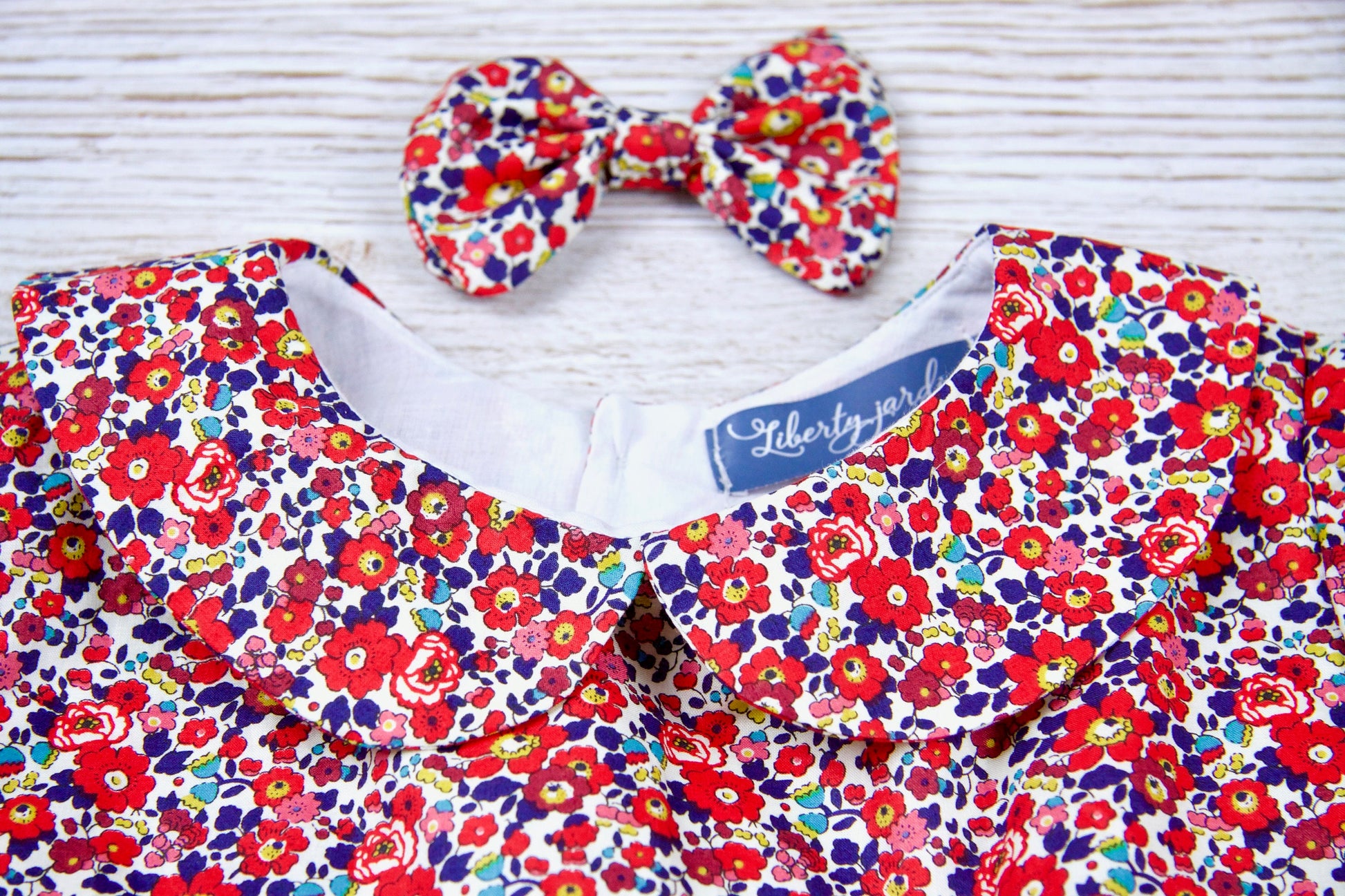 Peter Pan Collar Girl Dress - Liberty of London Floral Print dress - Christening Baby Girl Dress - First Birthday Dress - Cotton Tana Lawn