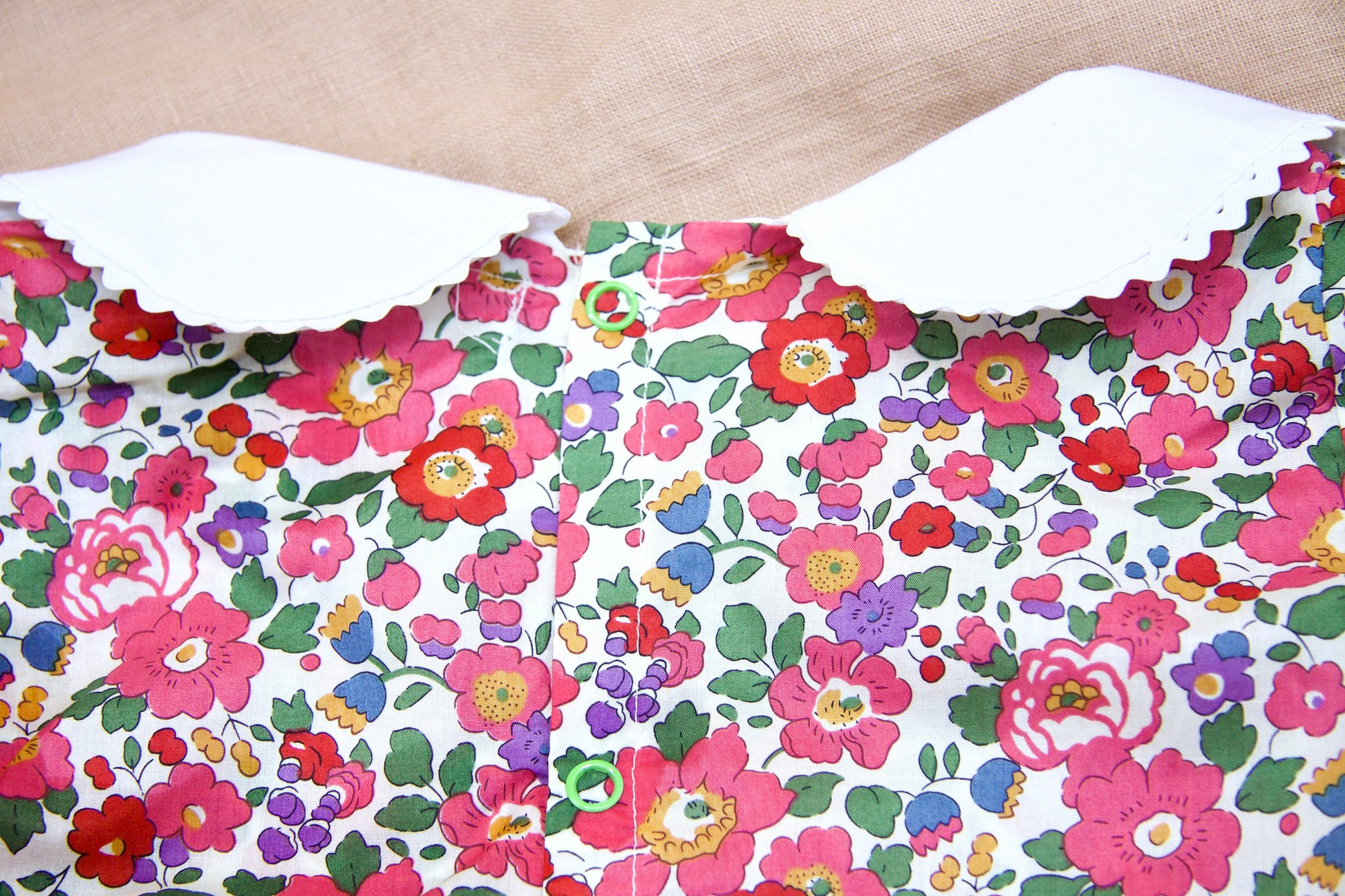 Peter Pan Collar Little Girl Blouse - Liberty Of London Floral Print Fabric - Long Sleeves Girl Blouse - Botanical Ditsy Flower Baby Blouse