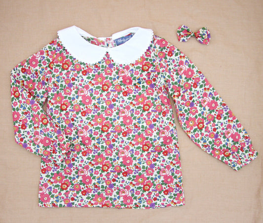 Liberty of London Girl Blouse Long Sleeves Peter Pan Collar