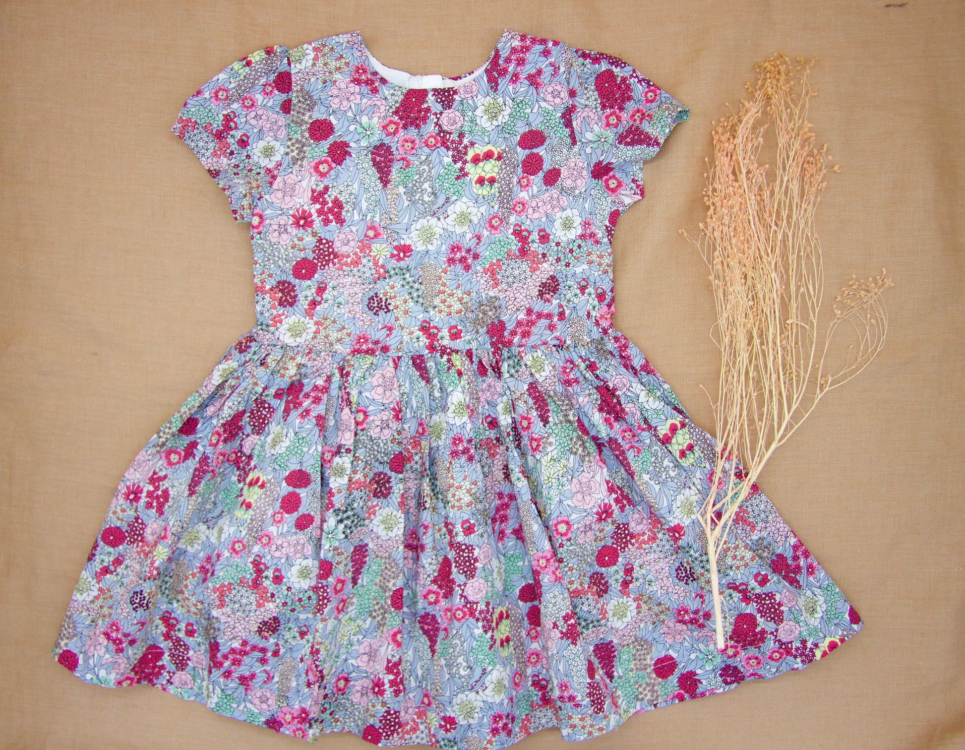 Liberty London dress - Floral Print Girl Dress - short sleeve dress - Liberty Ciara - Liberty London Fabric - Liberty Print