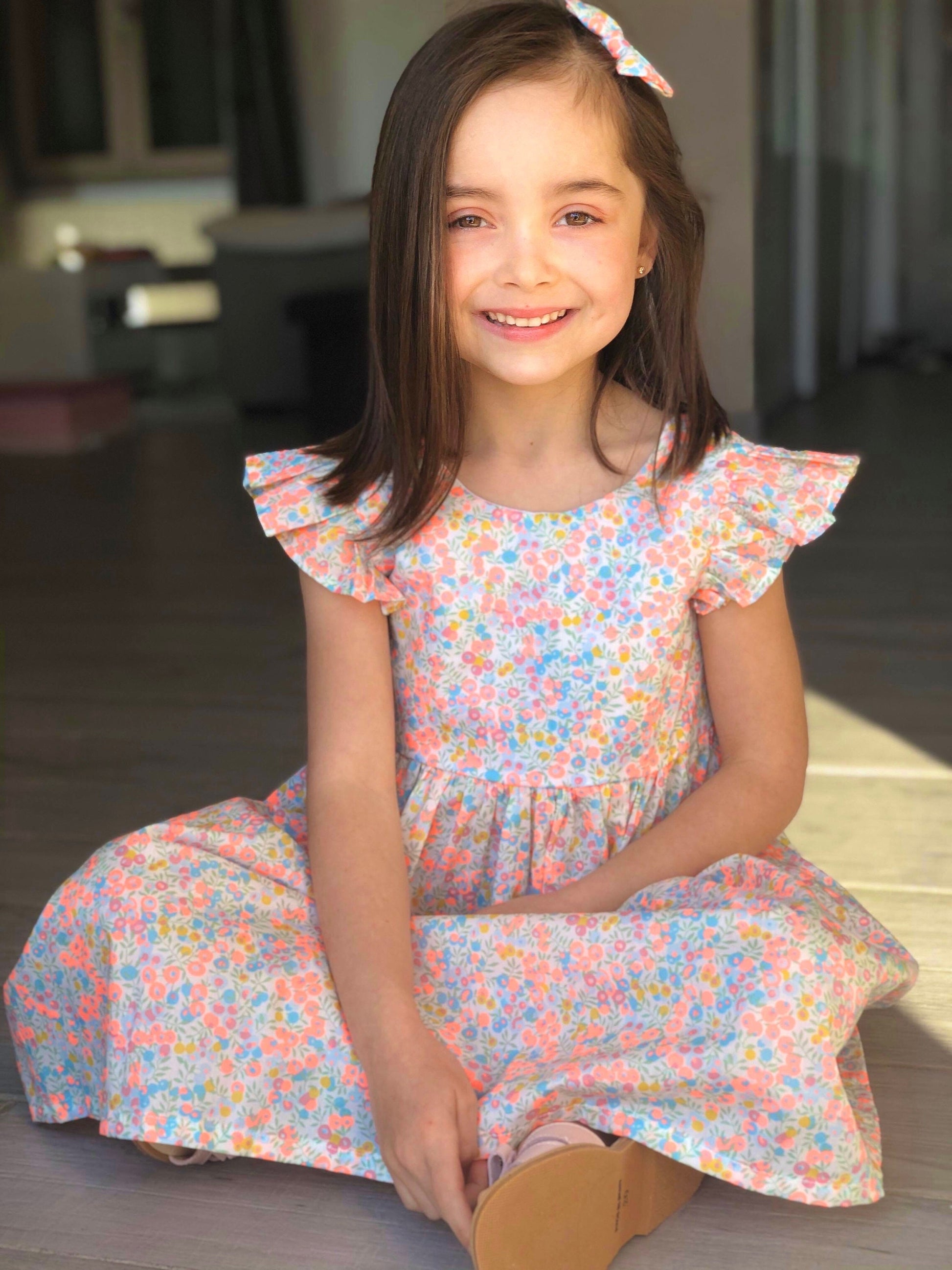 Liberty print dress - liberty fabric dress - summer baby dress - Open Back Girl Dress - Liberty of London Dress - Floral Print Girl Dress