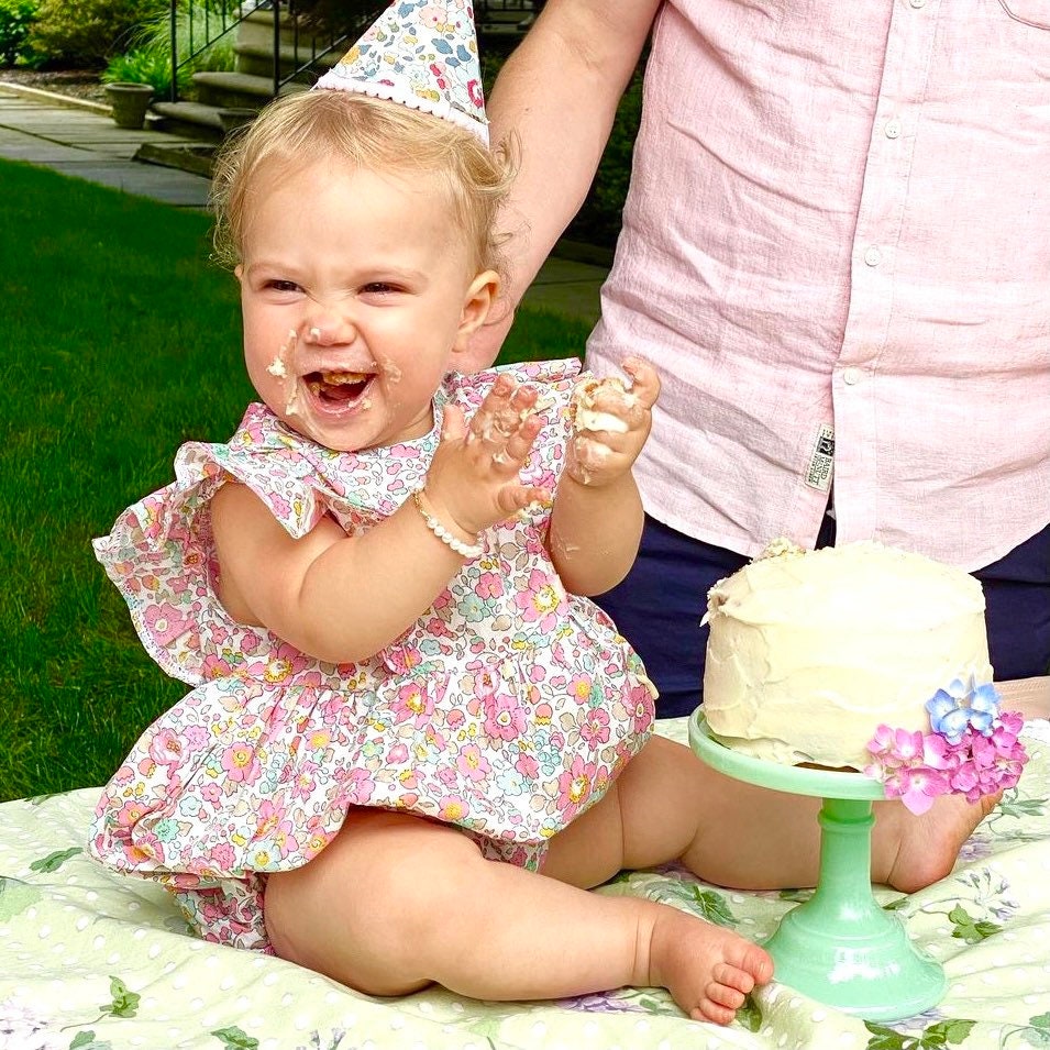 Ruffle Baby Girl Bubble Romper - Liberty of London Floral Print baby romper - First Birthday Gift - Christening Outfit - New Born gift