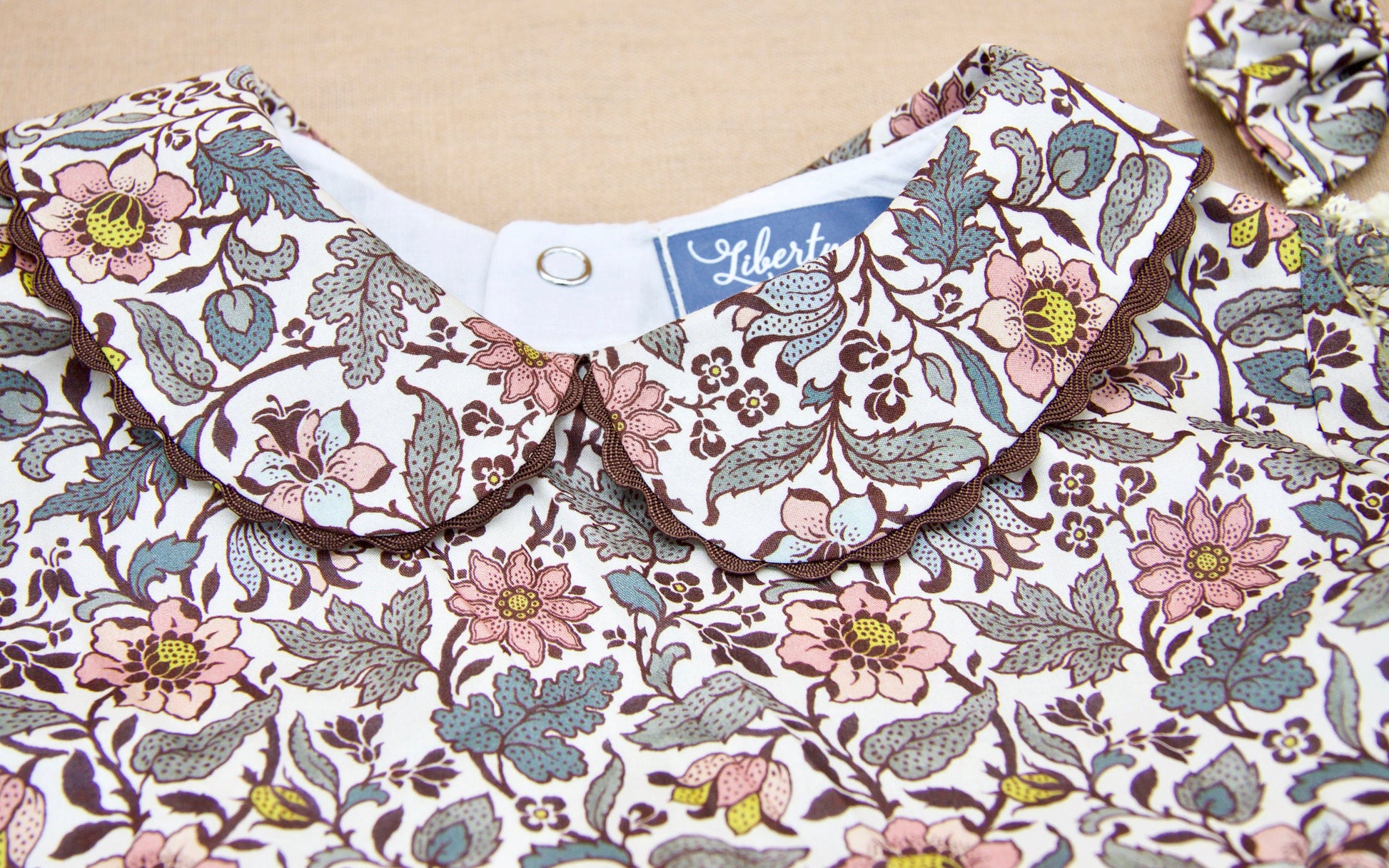 Peter Pan Collar Girl Dress - Liberty of London Floral Print dress - Christening Baby Girl Dress - First Birthday Dress - Cotton Tana Lawn